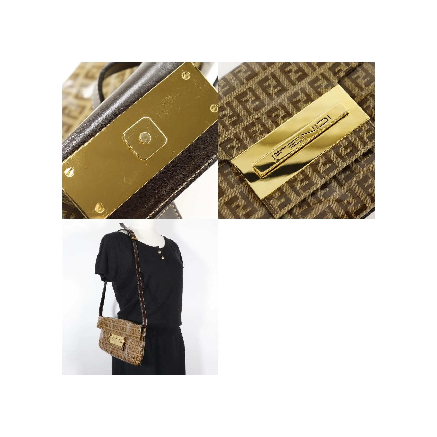 Sac Baguette Fendi Zucchino Mamma - Brown - Image 7