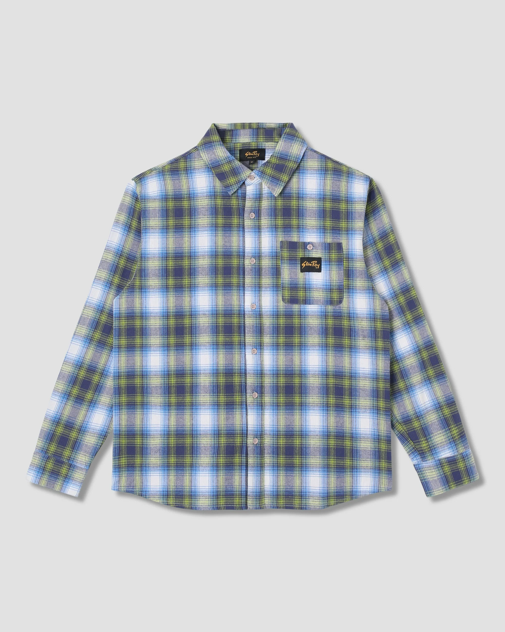 Flannel Shirt - Bright Blue Plaid - Image 2