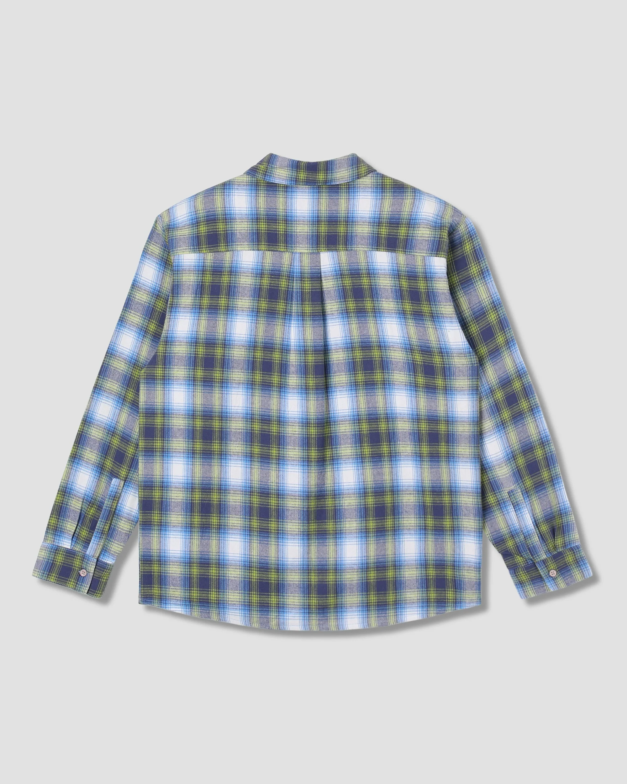 Flannel Shirt - Bright Blue Plaid - Image 3