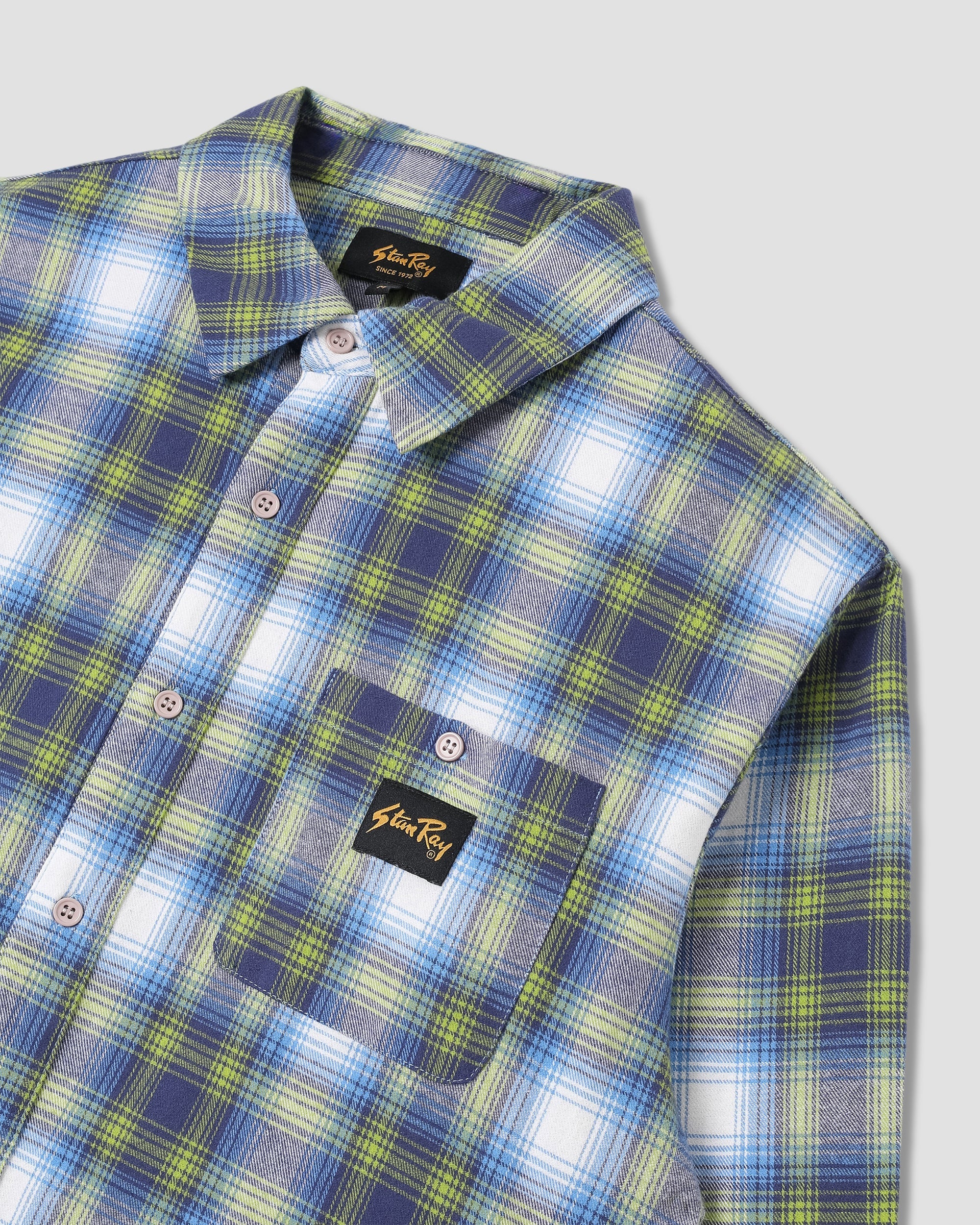 Flannel Shirt - Bright Blue Plaid - Image 6