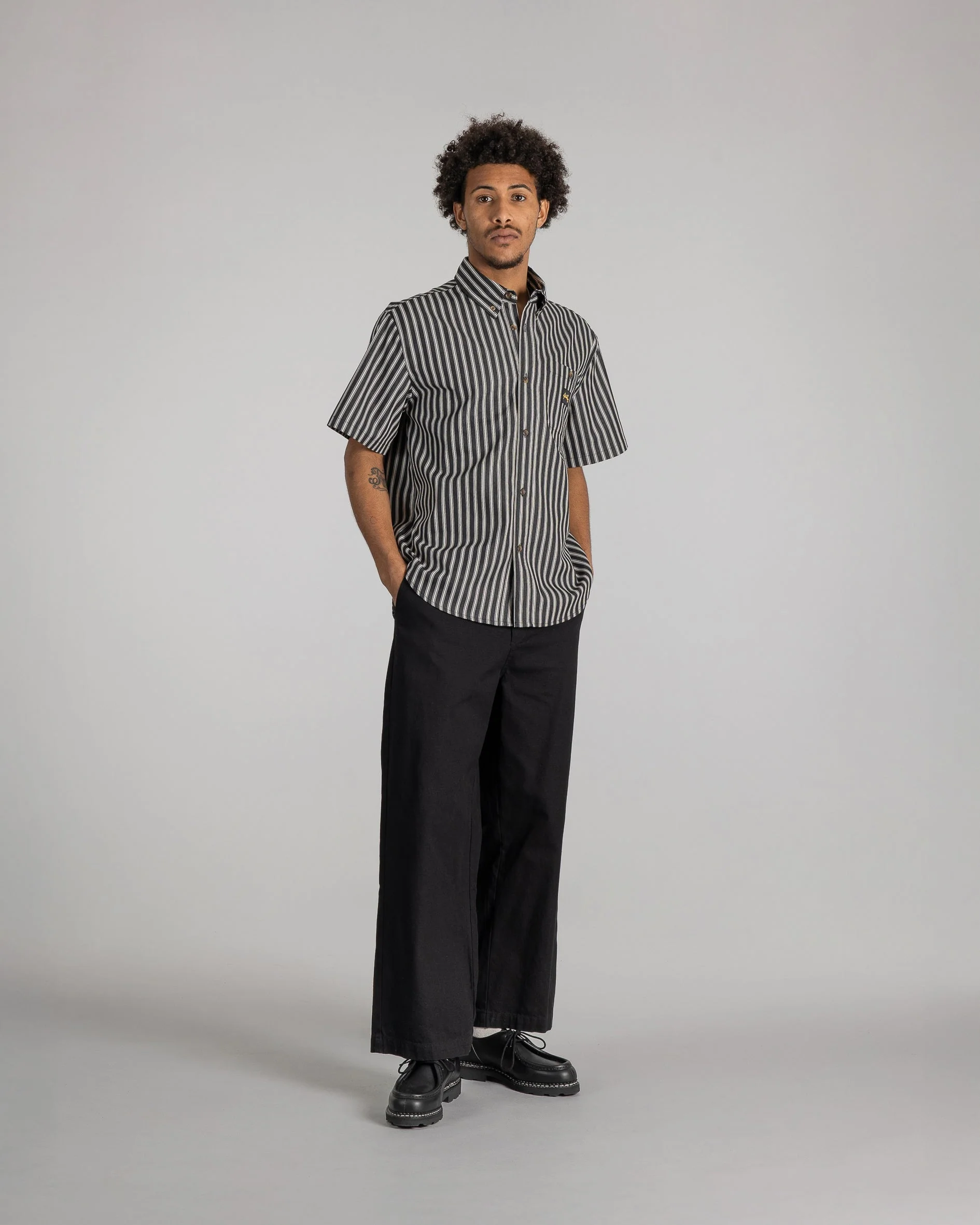 Flannel Shirt - Charcoal Stripe - Image 7