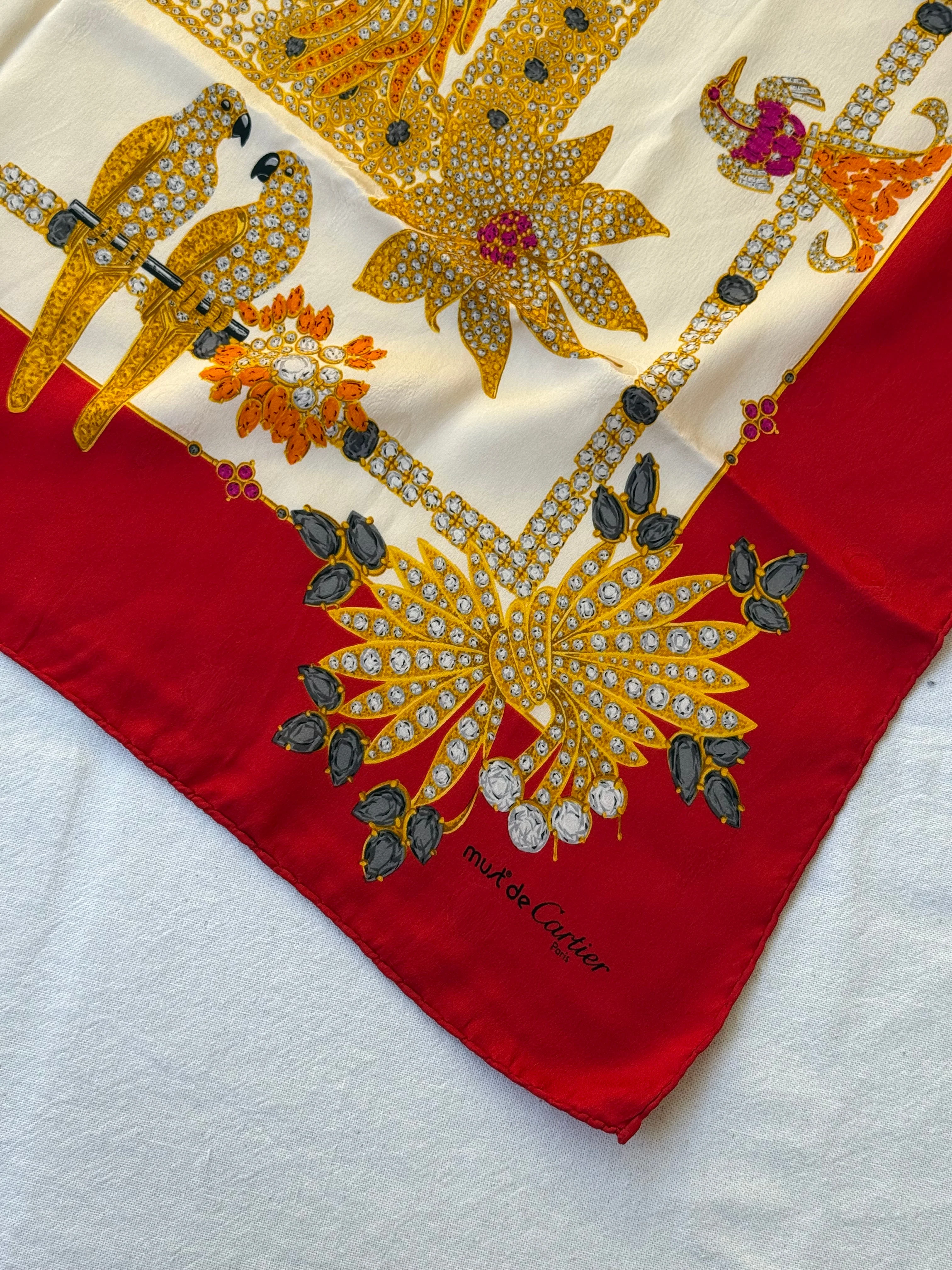 Foulard Cartier – Bijoux Et Oiseaux Précieux - Image 4