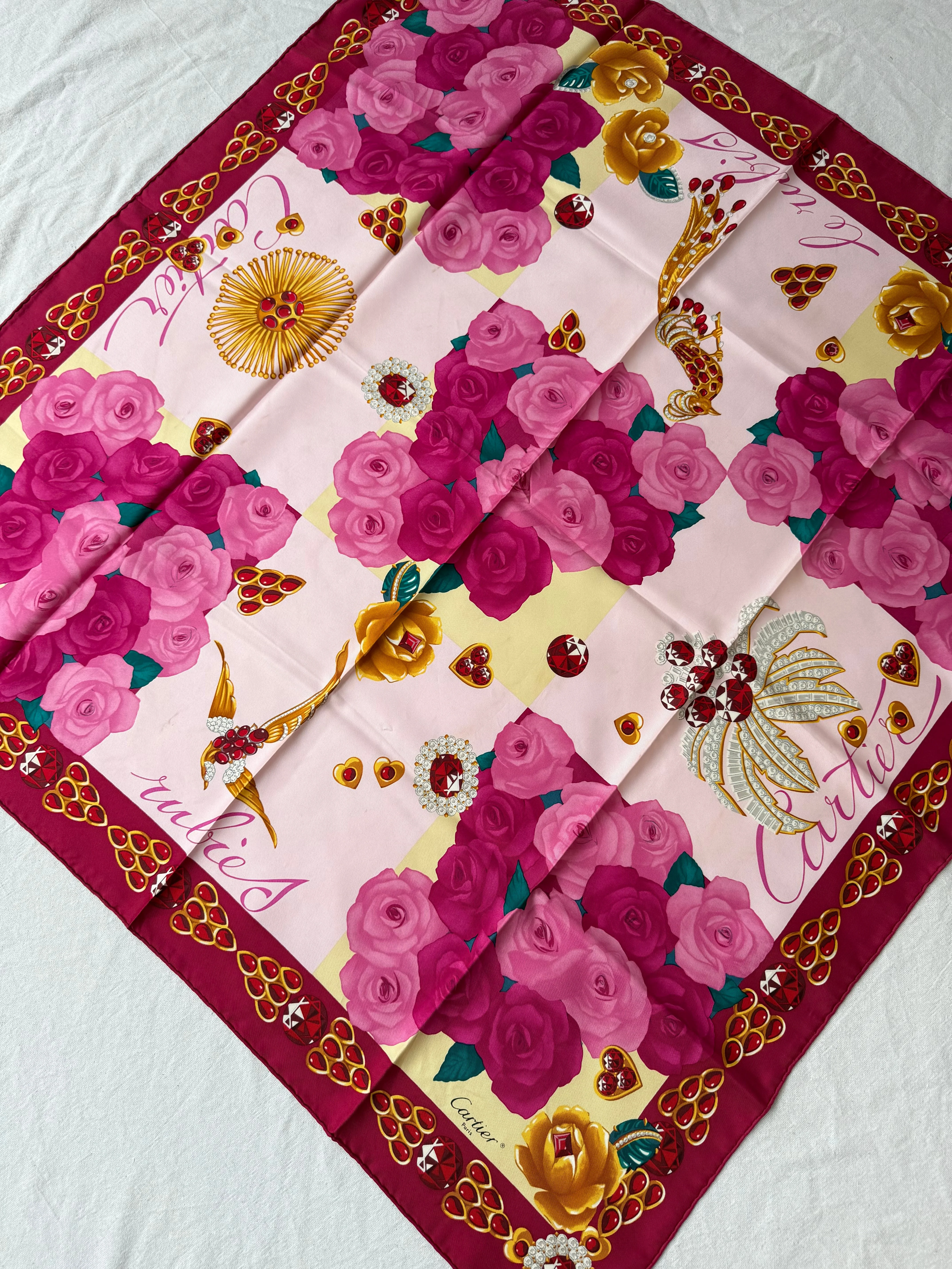 Foulard Cartier – Bouquets Et Rubis - Image 3