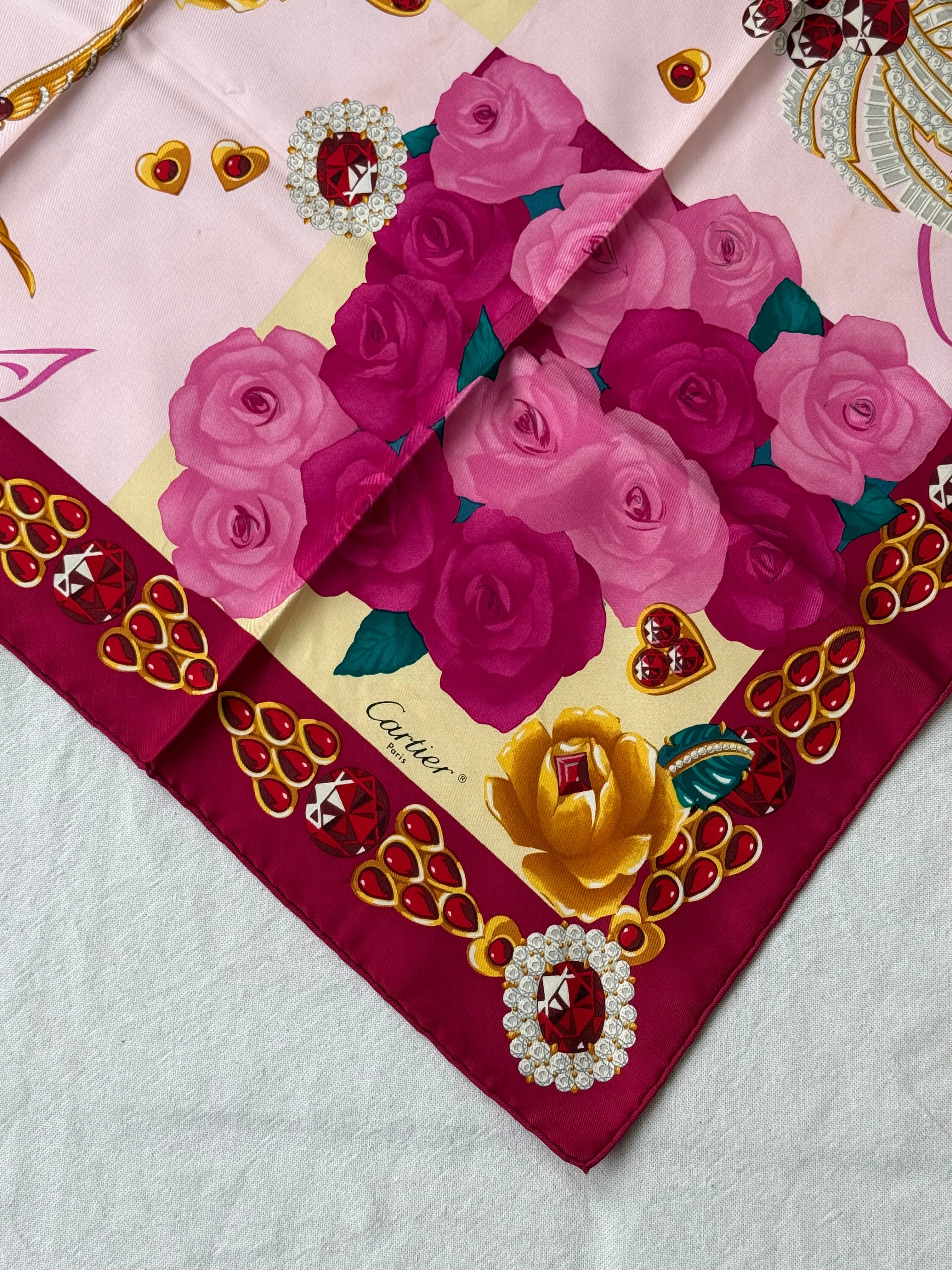 Foulard Cartier – Bouquets Et Rubis - Image 4