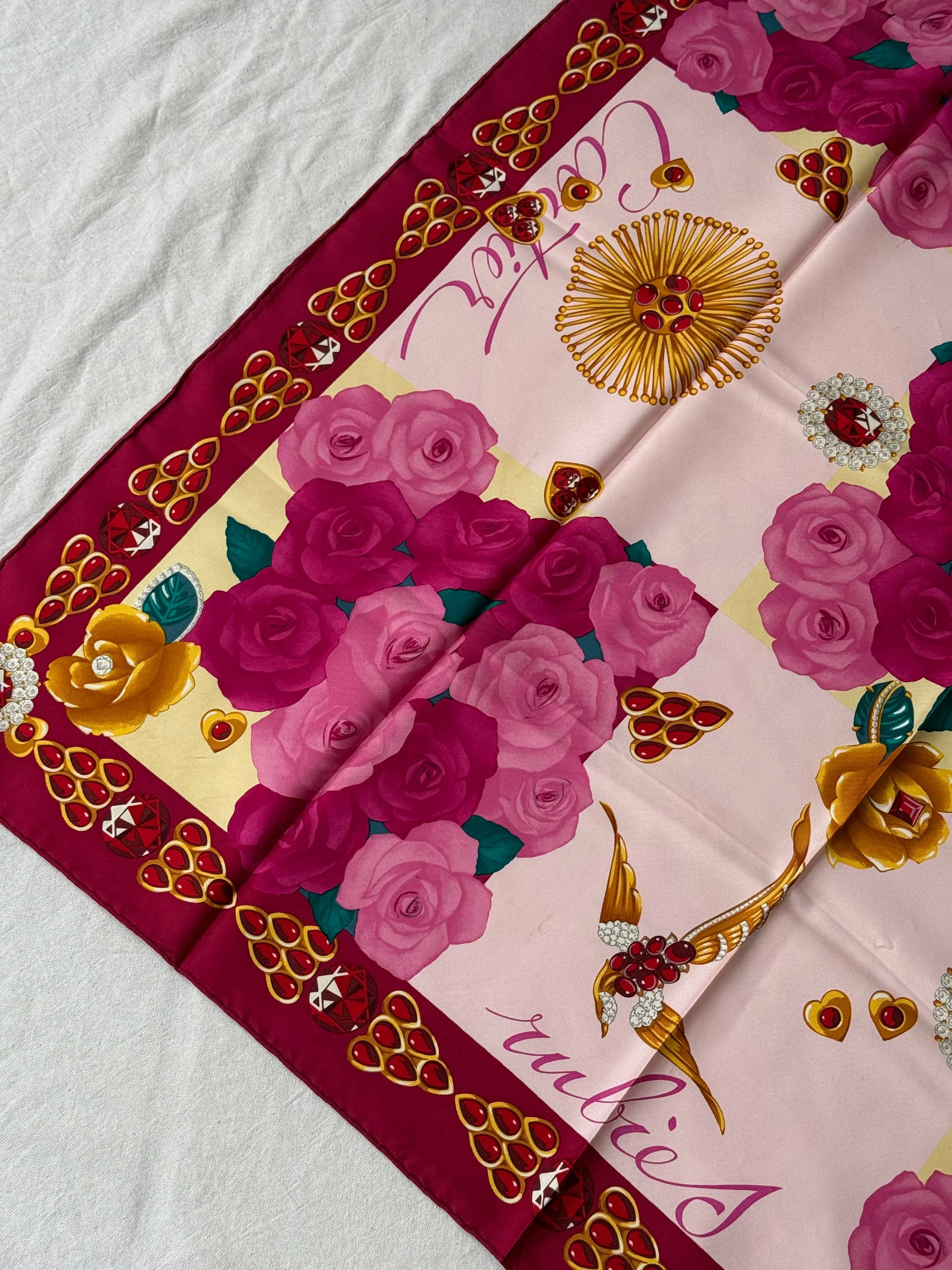 Foulard Cartier – Bouquets Et Rubis - Image 5