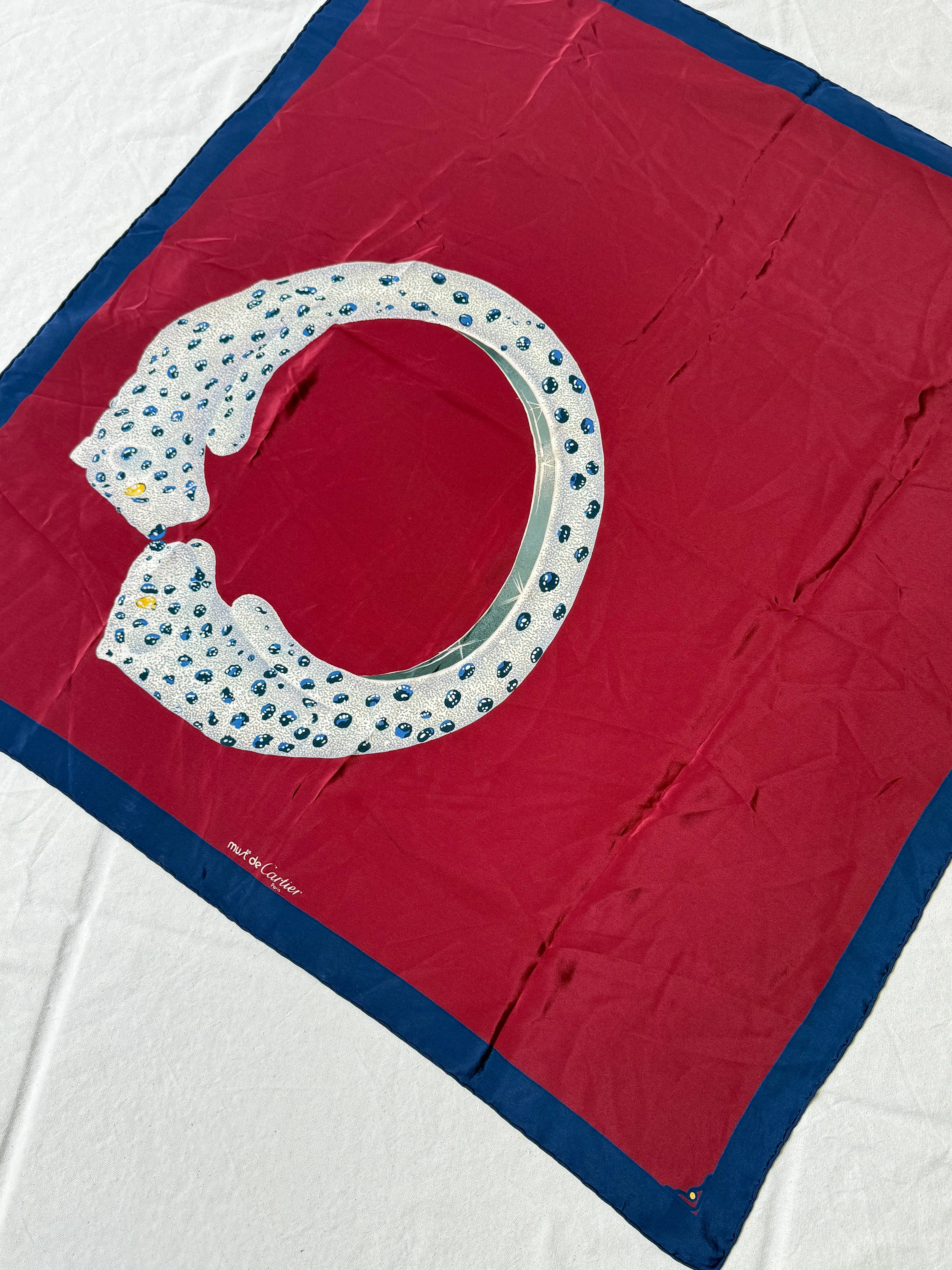 Cartier - Foulard - Modèle Rouge Et Bleu Marine - Image 3