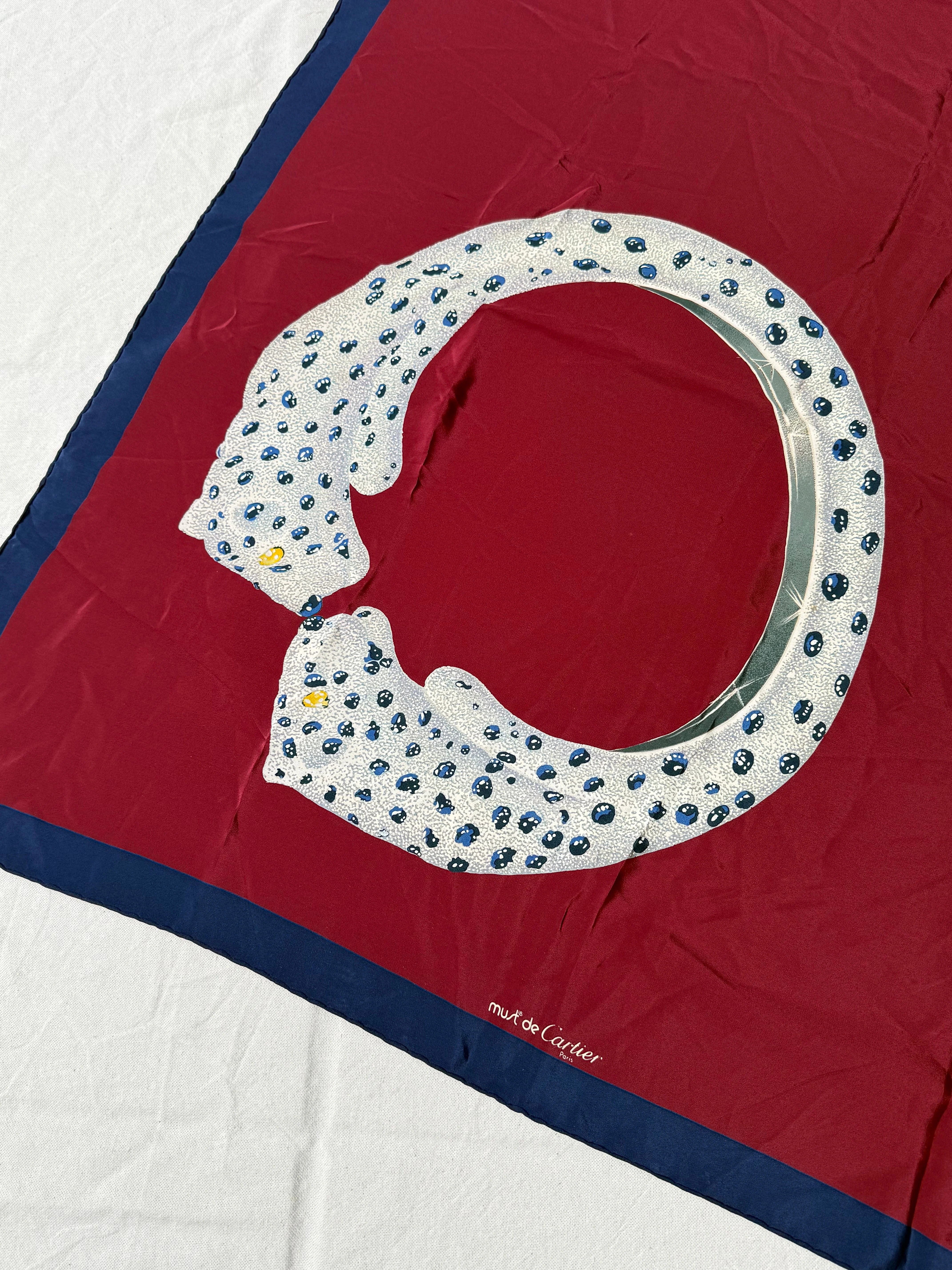 Cartier - Foulard - Modèle Rouge Et Bleu Marine - Image 4