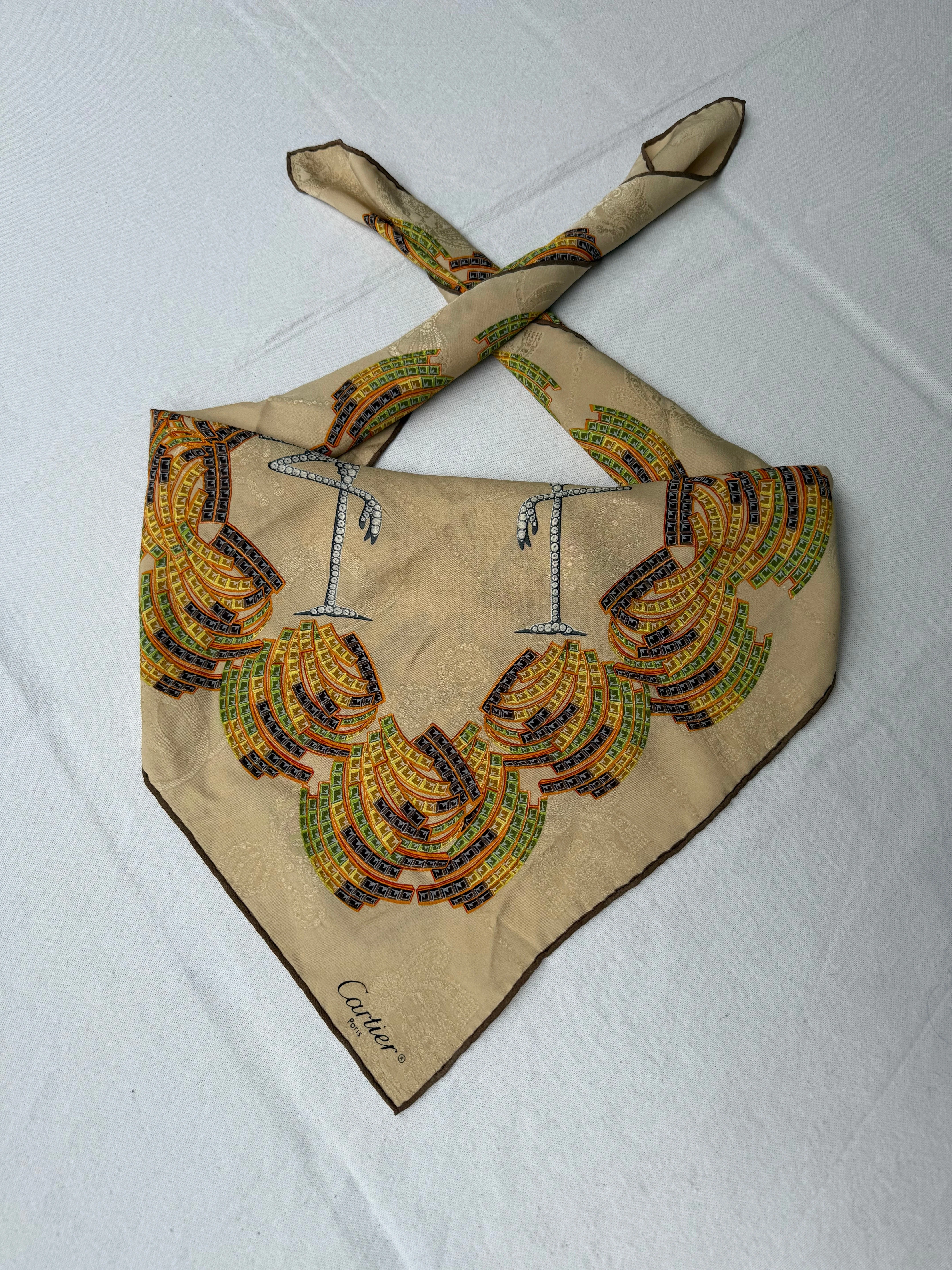 Foulard Cartier – Motifs Cygnes Et Plumes - Image 2