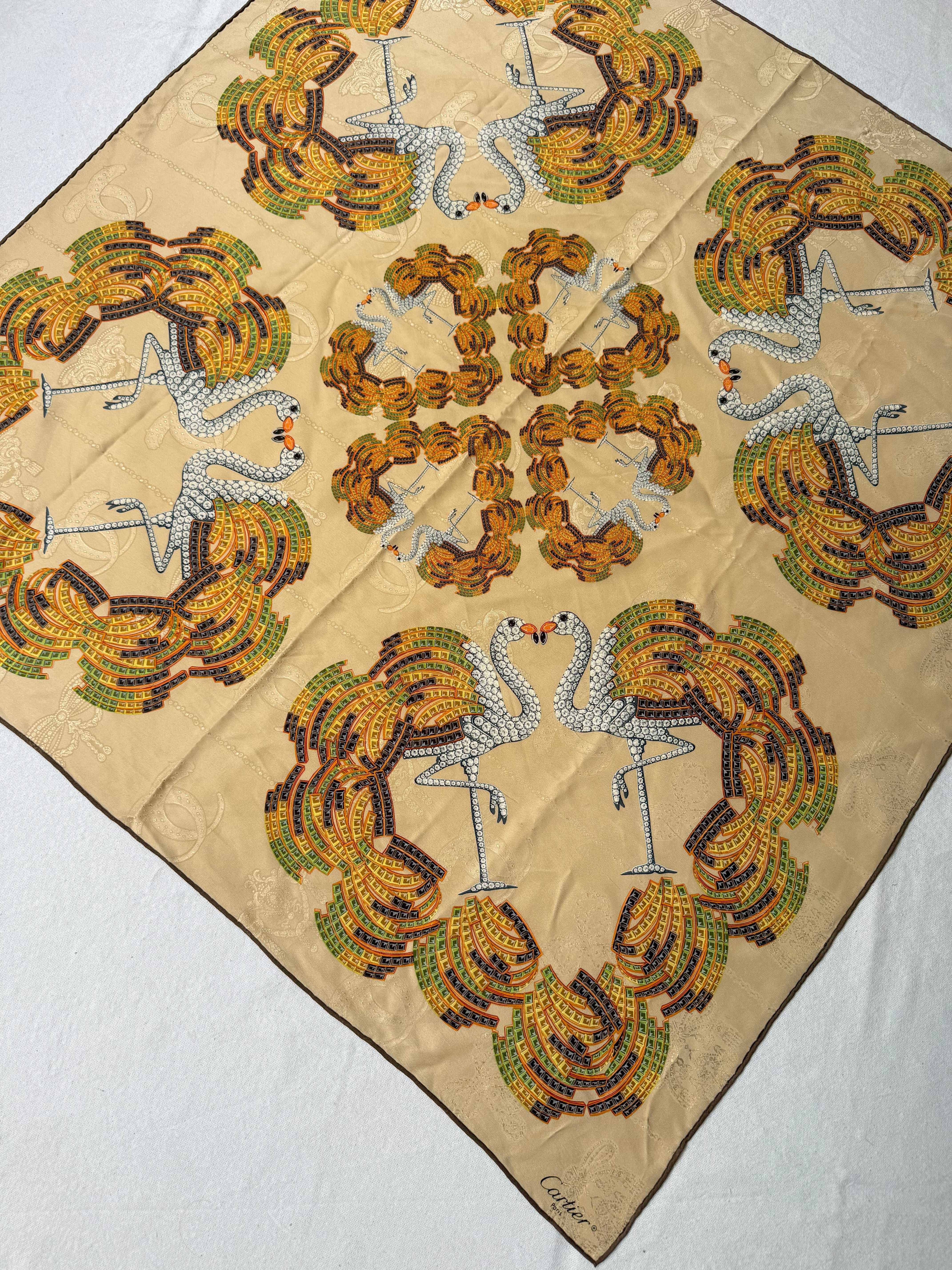 Foulard Cartier – Motifs Cygnes Et Plumes - Image 3