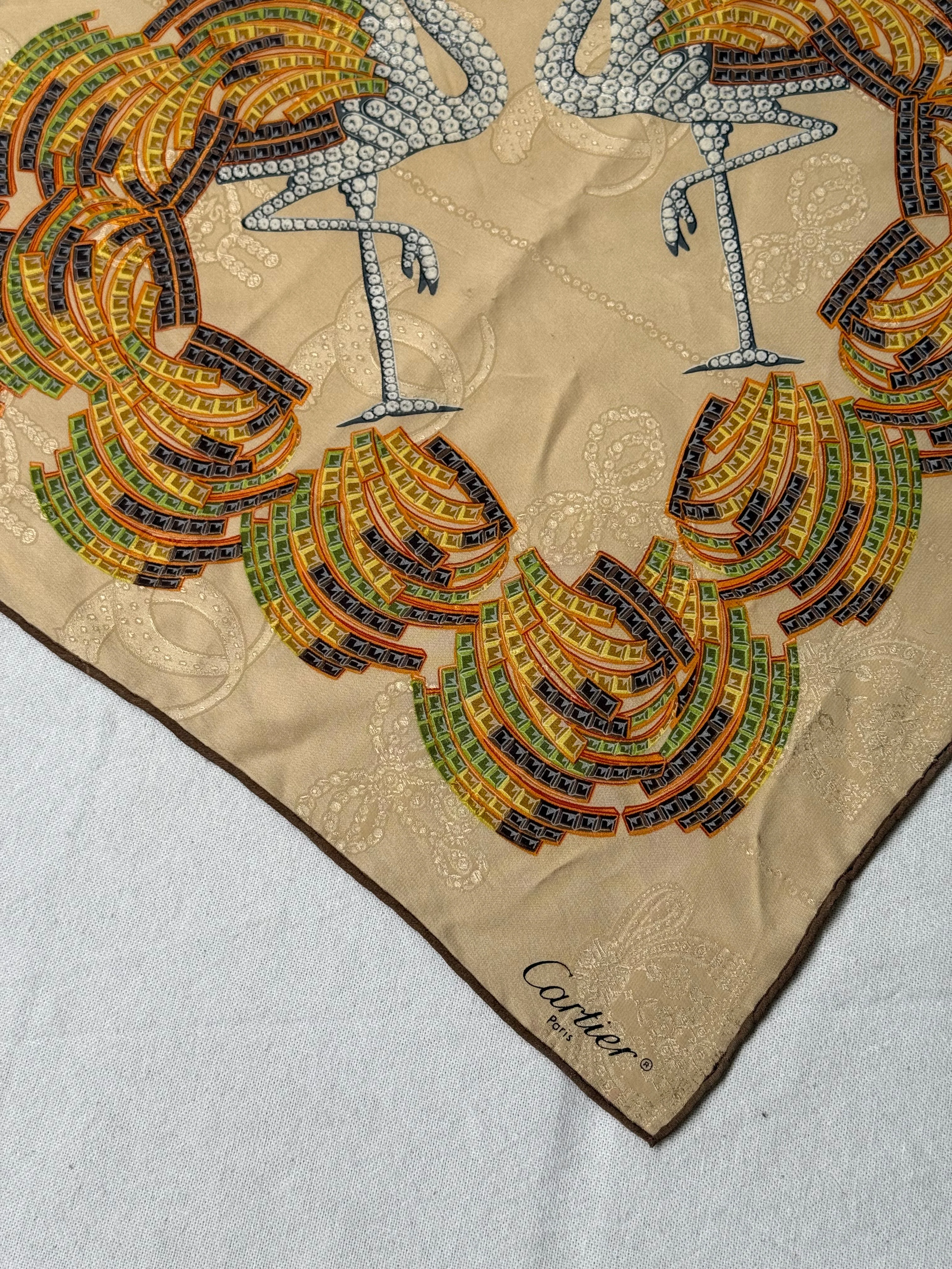 Foulard Cartier – Motifs Cygnes Et Plumes - Image 4