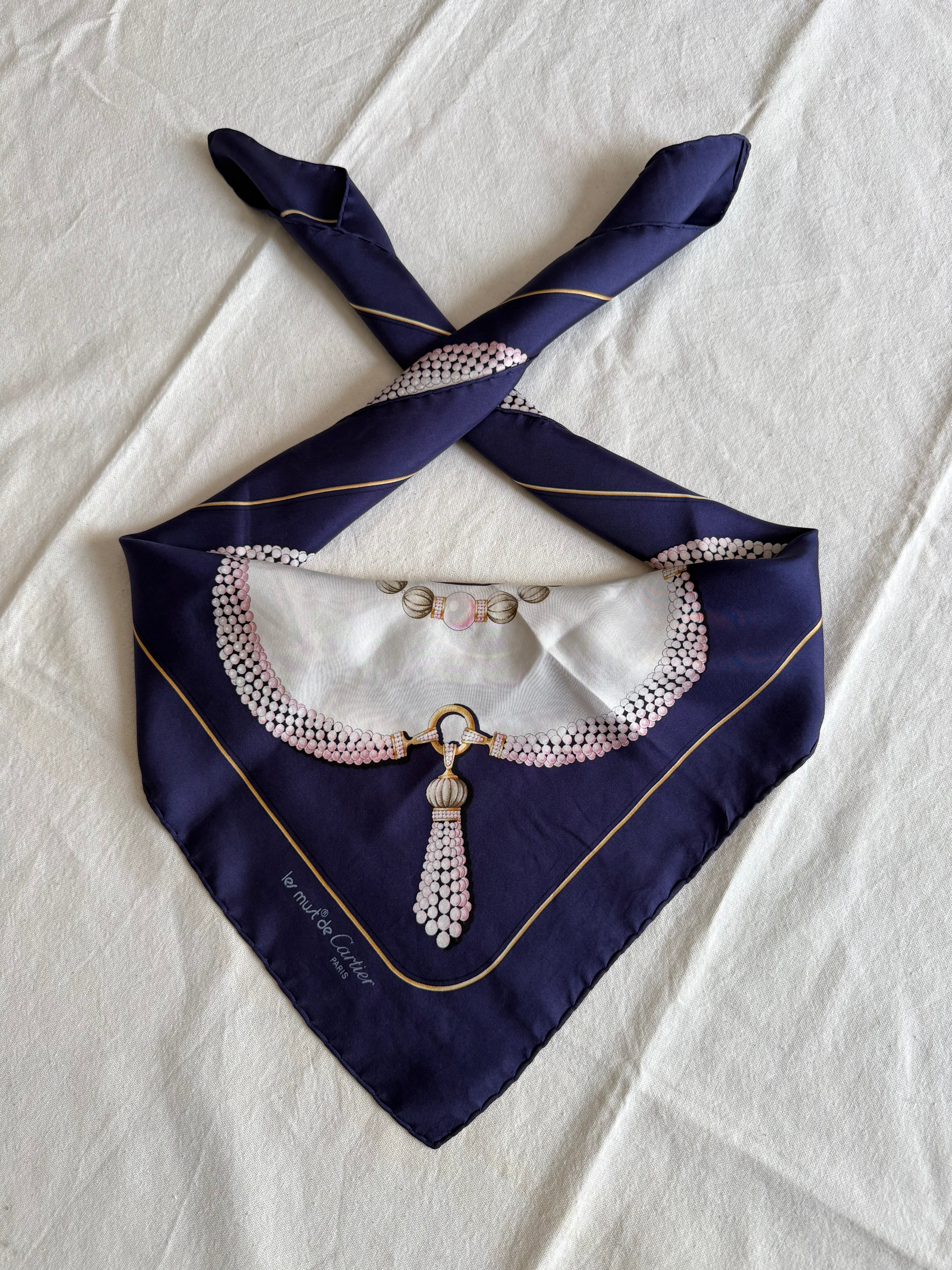 Foulard Cartier – Motifs Perles Et Pampilles - Image 2