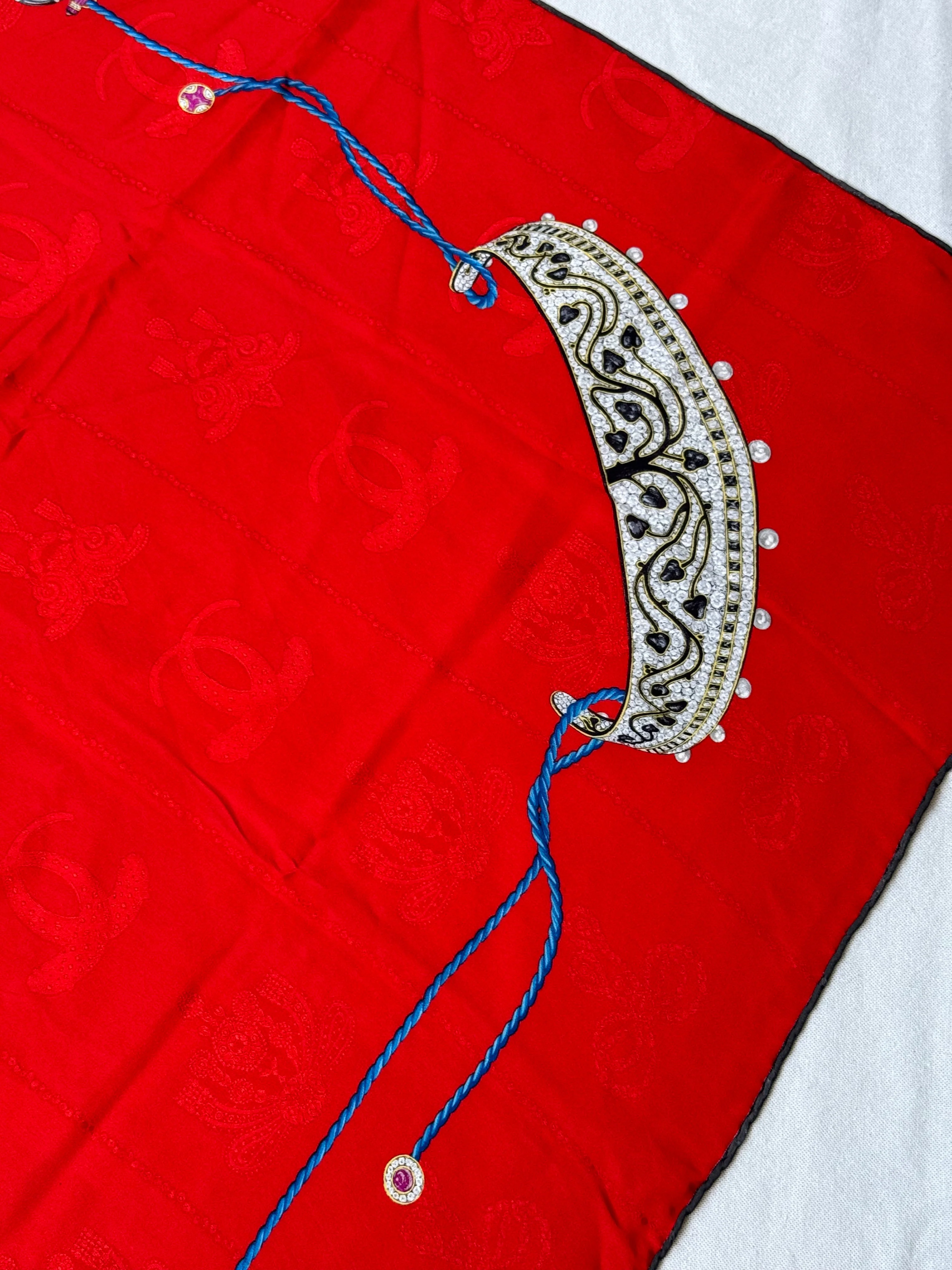 Foulard Cartier – Rouge Motifs Joaillerie - Image 5