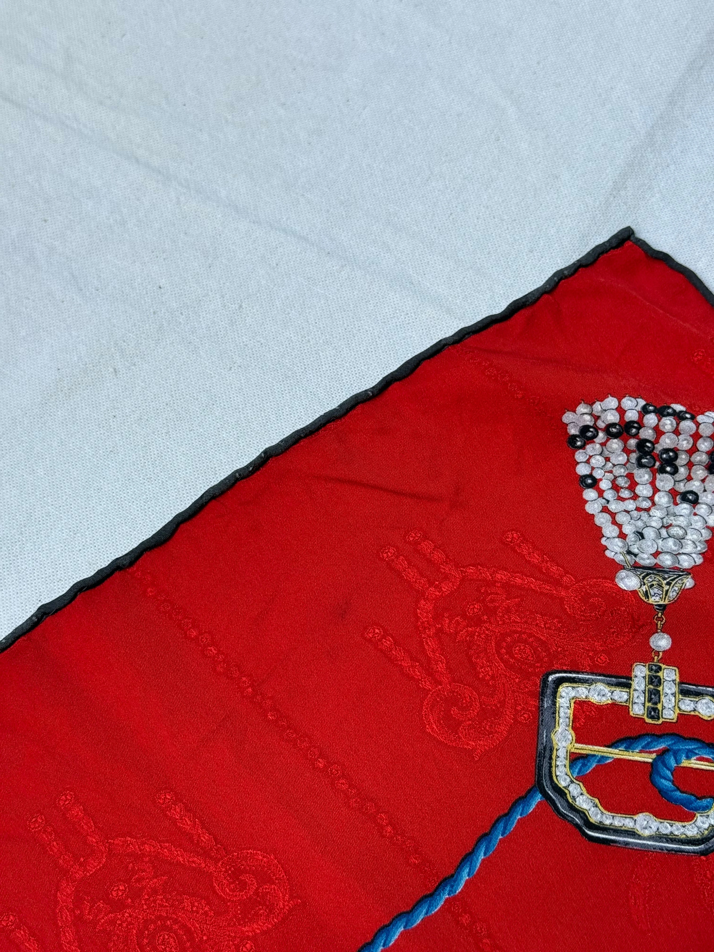 Foulard Cartier – Rouge Motifs Joaillerie - Image 8