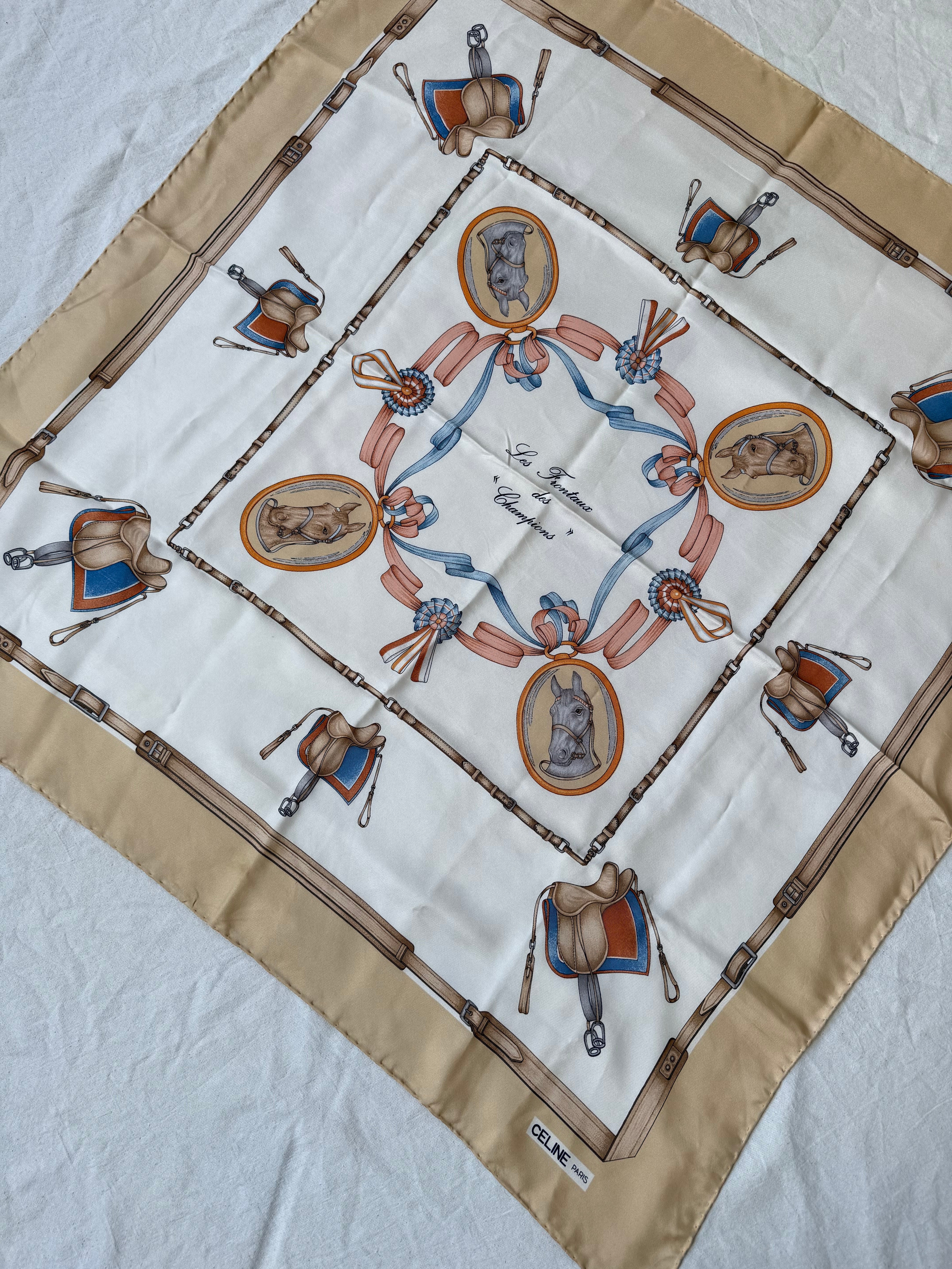 Foulard Céline – Thème Équestre Et Rubans - Image 3