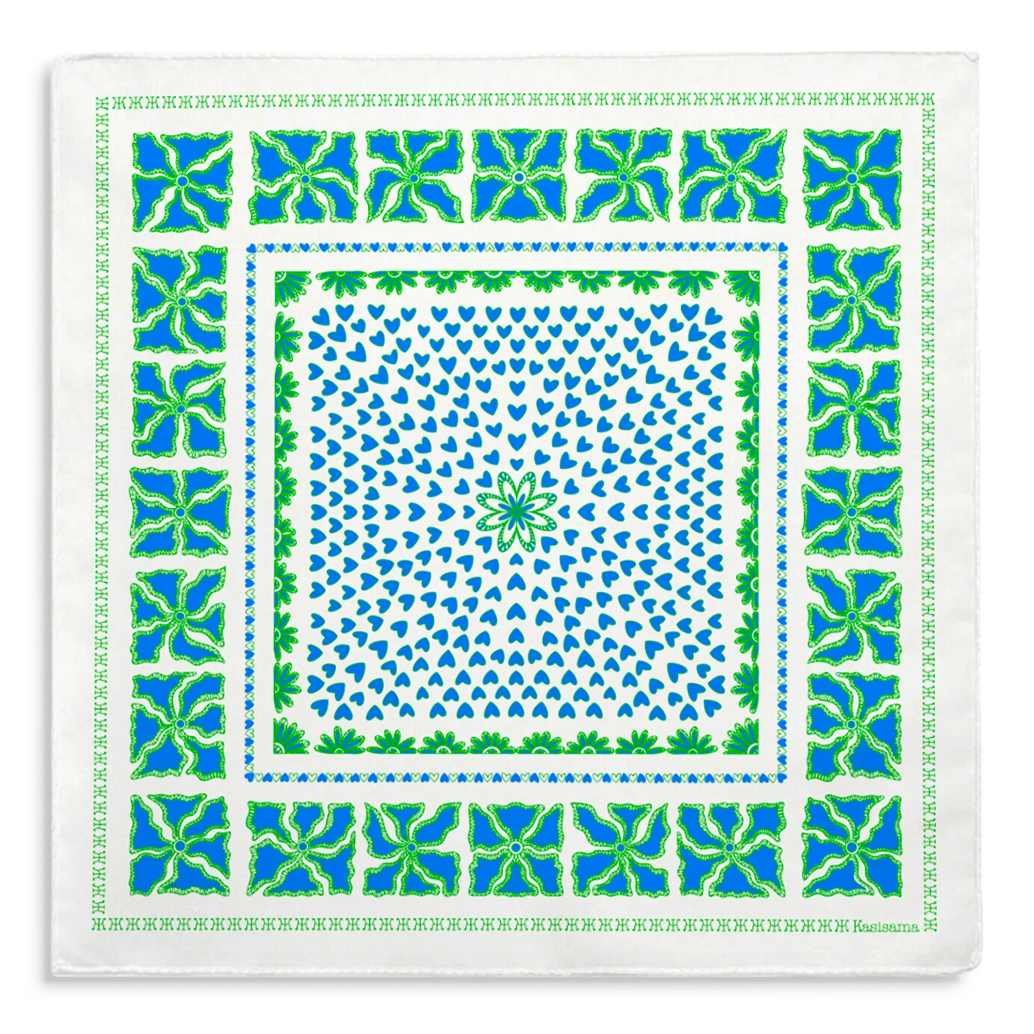 Foulard Hanoi - Blanc & Bleu - Image 3