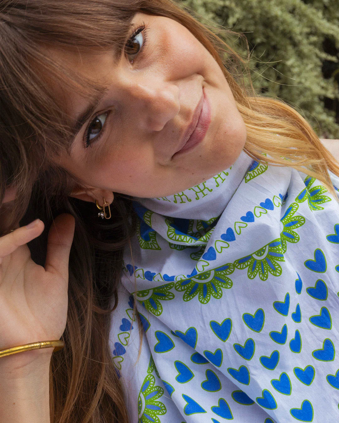 Foulard Hanoi - Blanc & Bleu - Image 4
