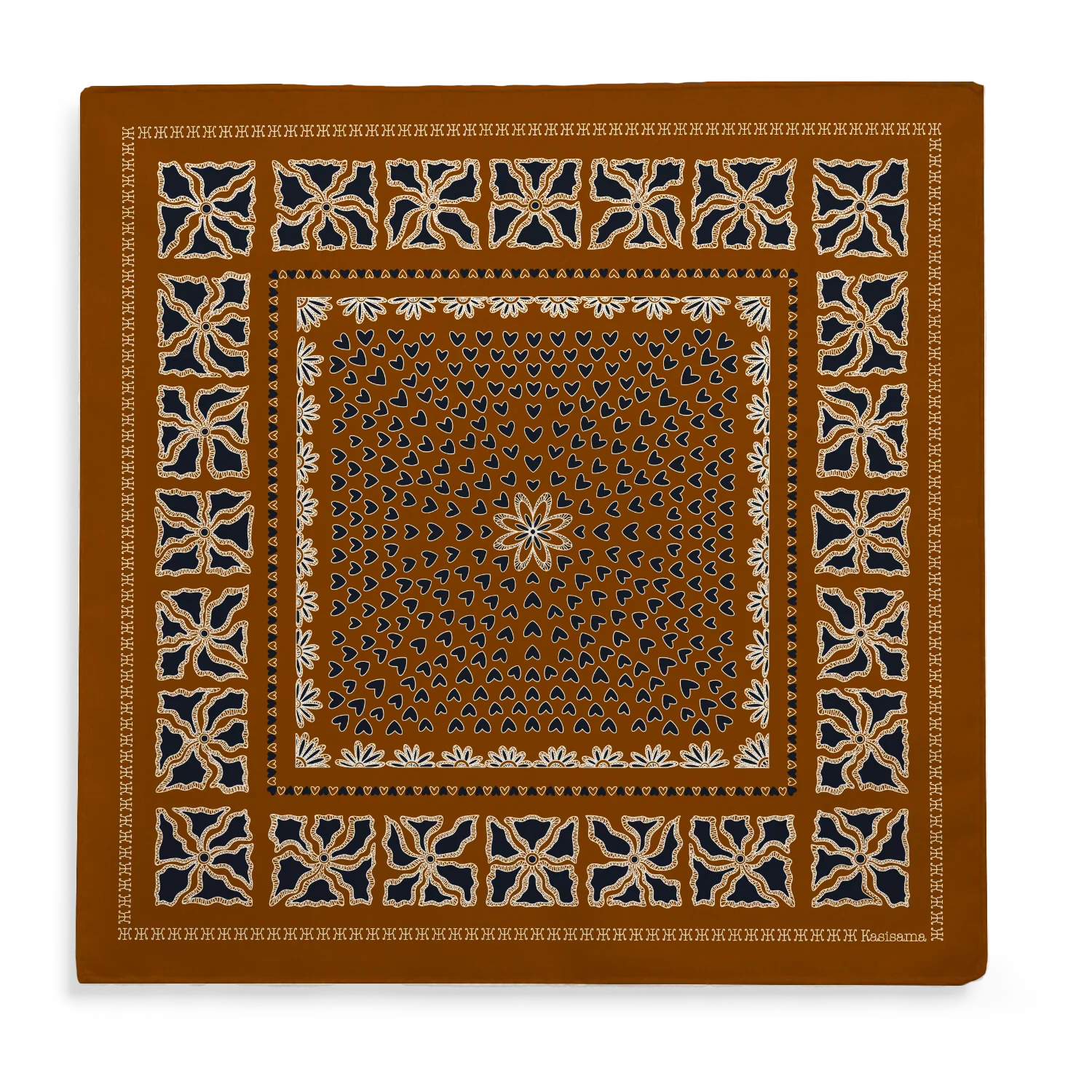 Foulard Hanoi - Marron - 100% Coton - Image 3
