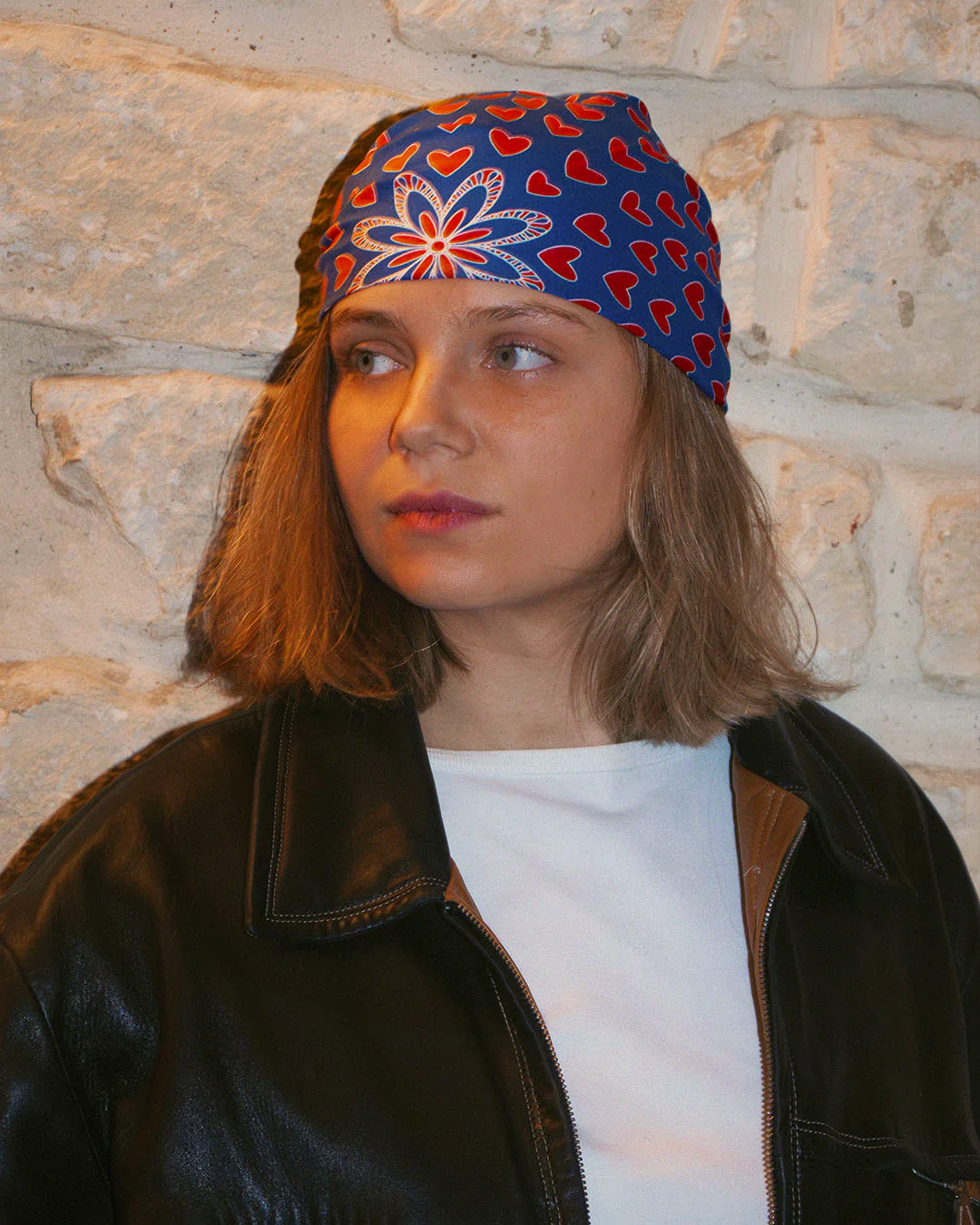 Foulard Hanoi Soie - Bleu & Rouge - Image 4