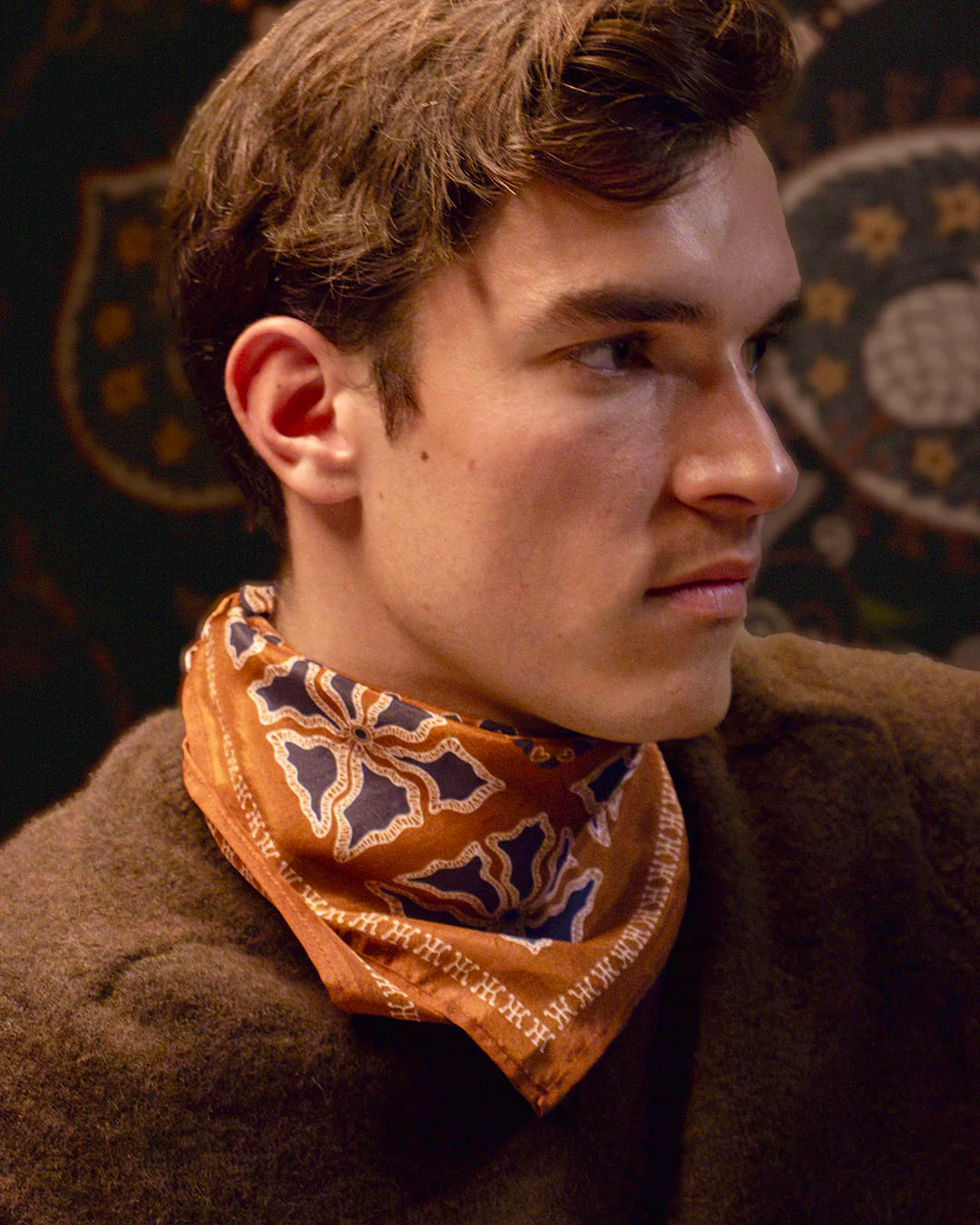 Foulard Hanoi Soie - Marron - 100% Soie - Image 4