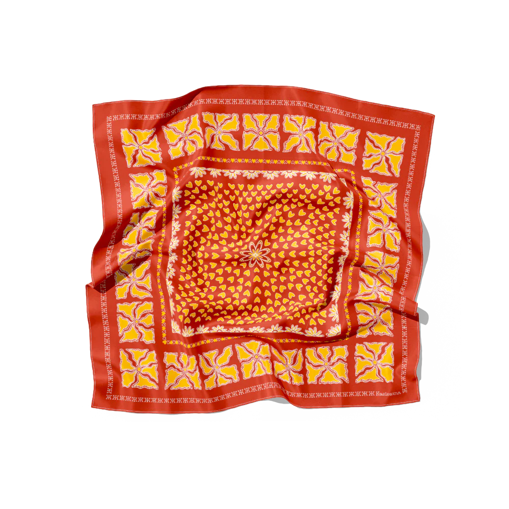 Foulard Hanoi Soie - Rouille - 100% Soie - Image 2