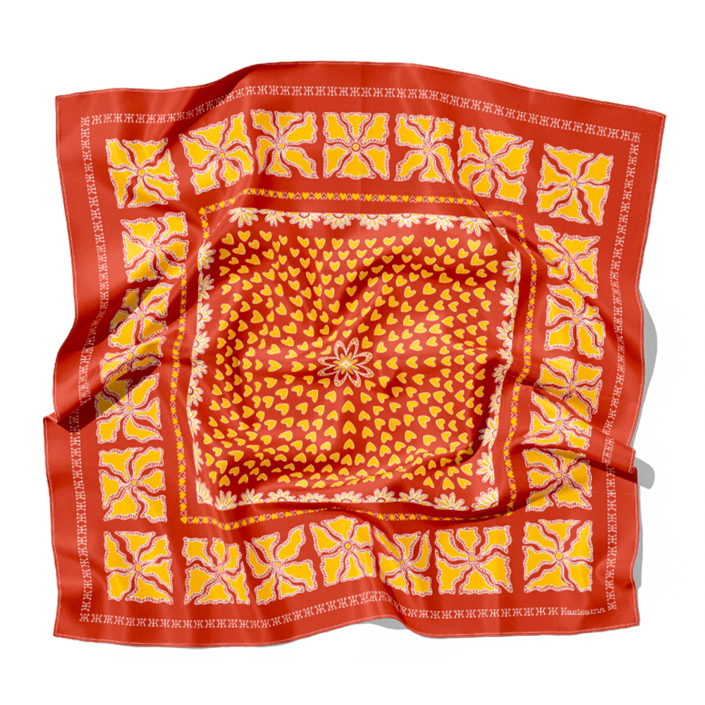 Foulard Hanoi Soie - Rouille - 100% Soie - Image 3