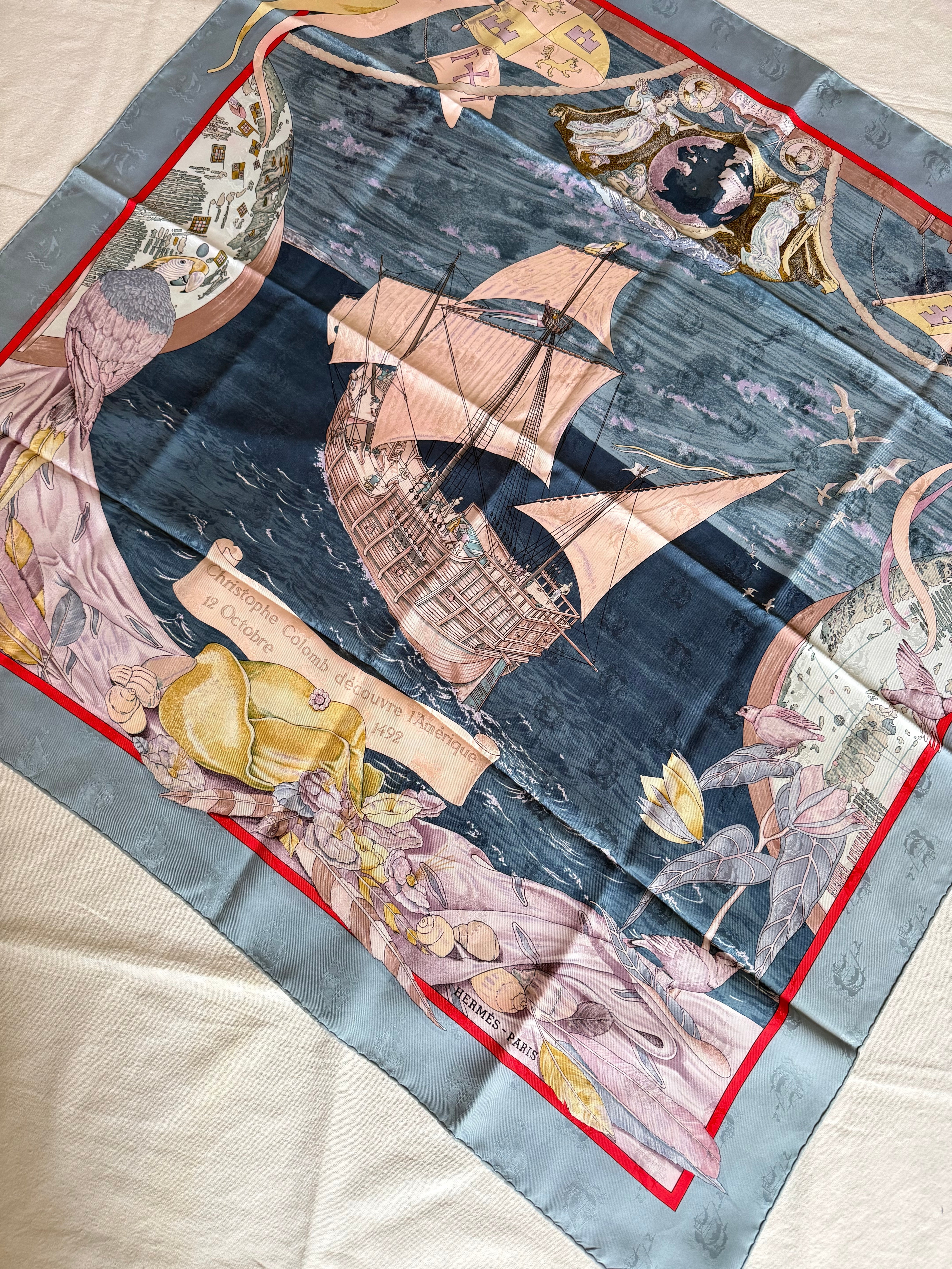Foulard Hermès – Modèle Christophe Colomb Découvre L'Amérique - Image 3