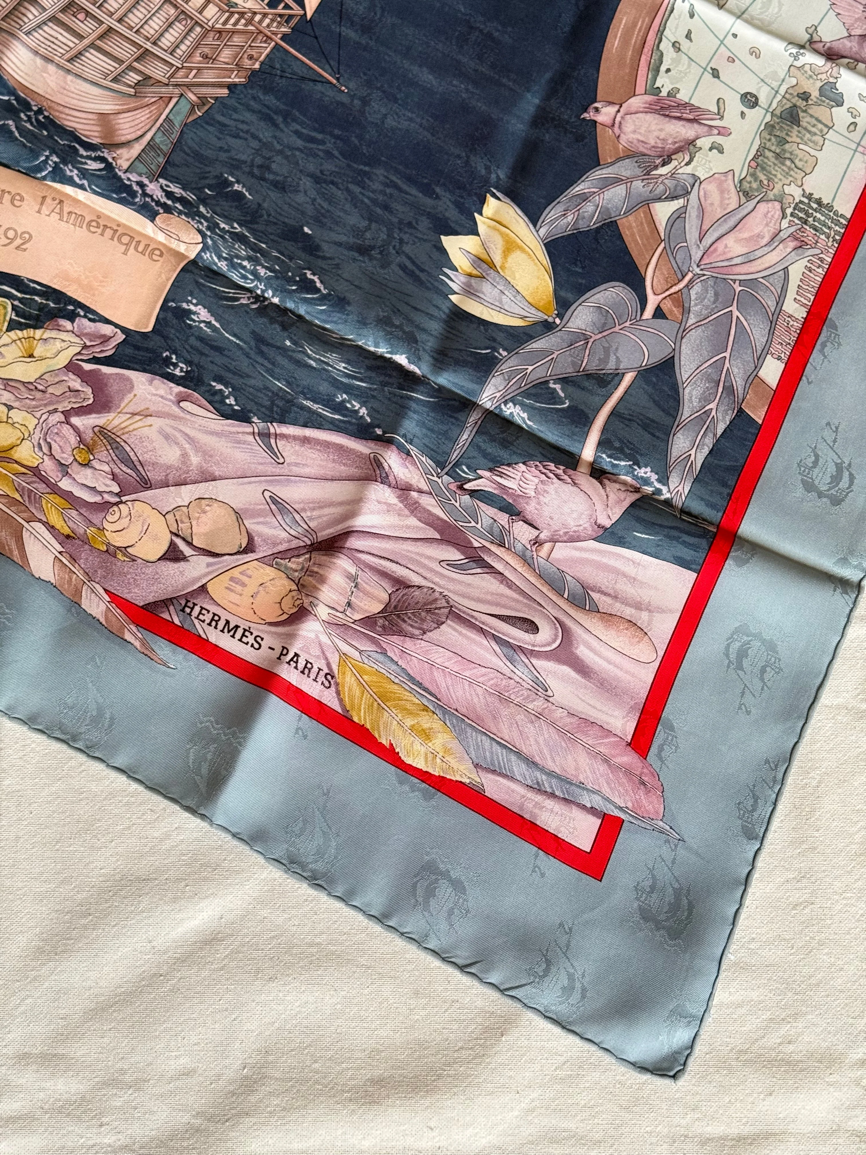 Foulard Hermès – Modèle Christophe Colomb Découvre L'Amérique - Image 4
