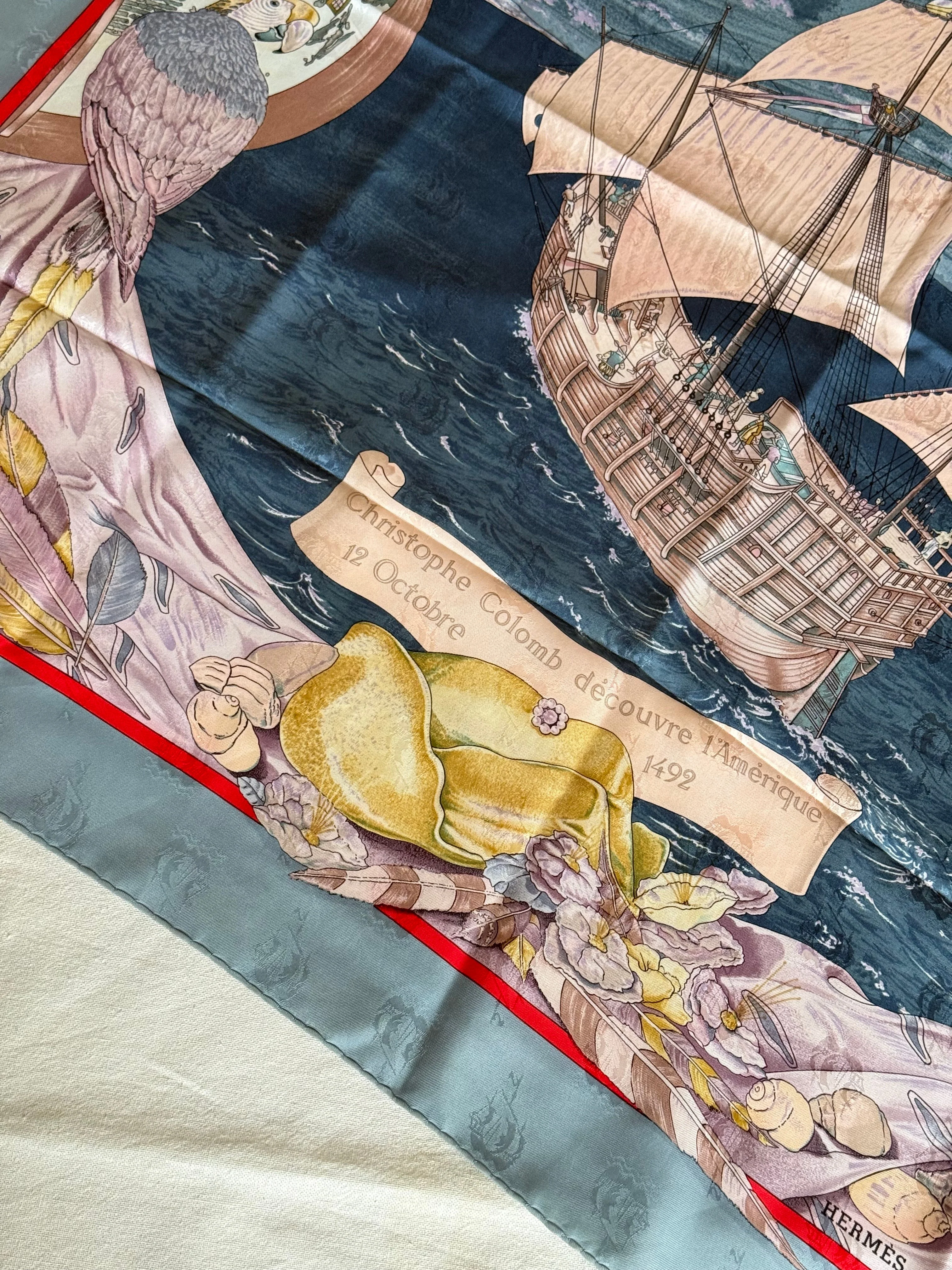 Foulard Hermès – Modèle Christophe Colomb Découvre L'Amérique - Image 5