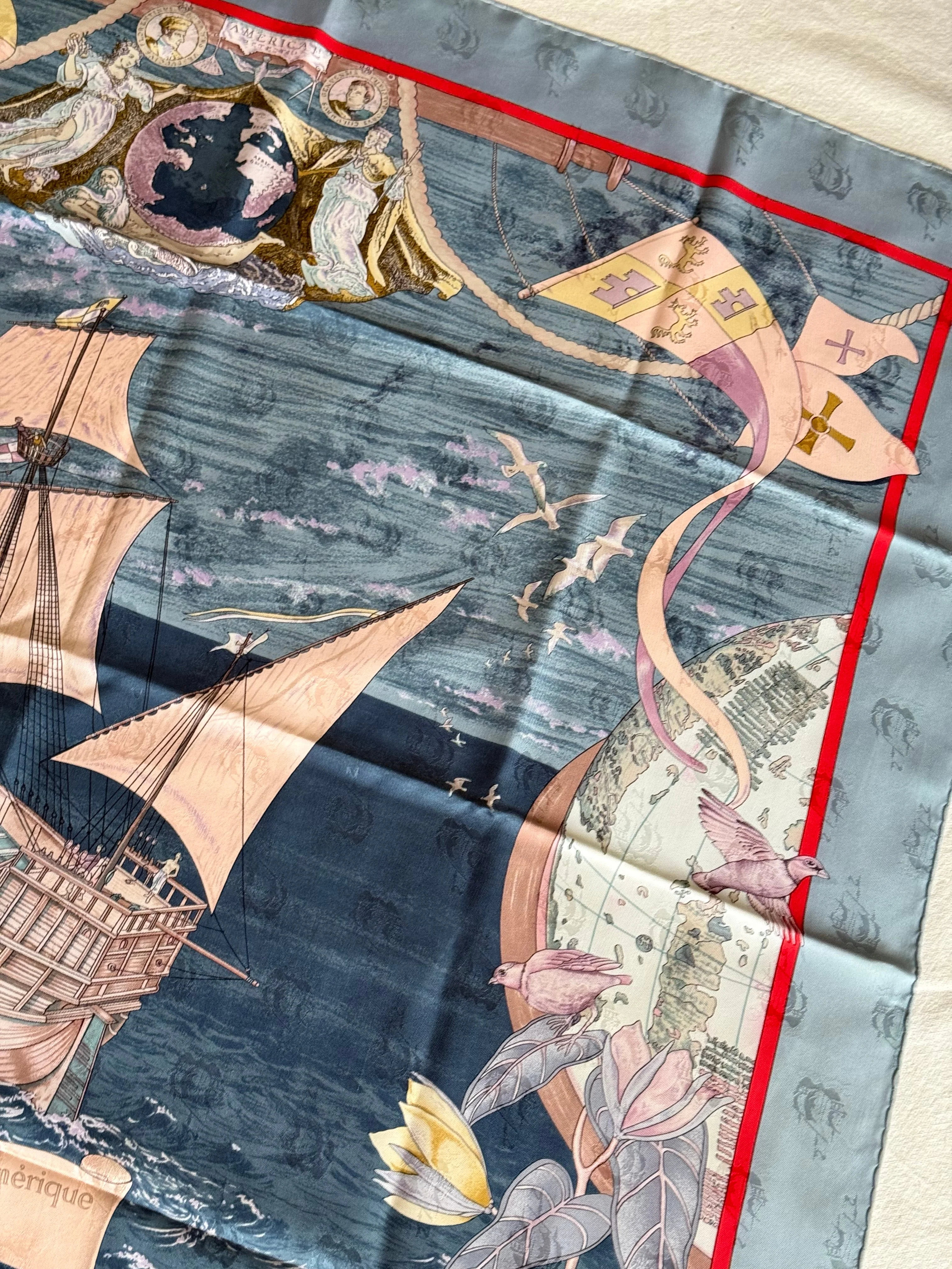 Foulard Hermès – Modèle Christophe Colomb Découvre L'Amérique - Image 6