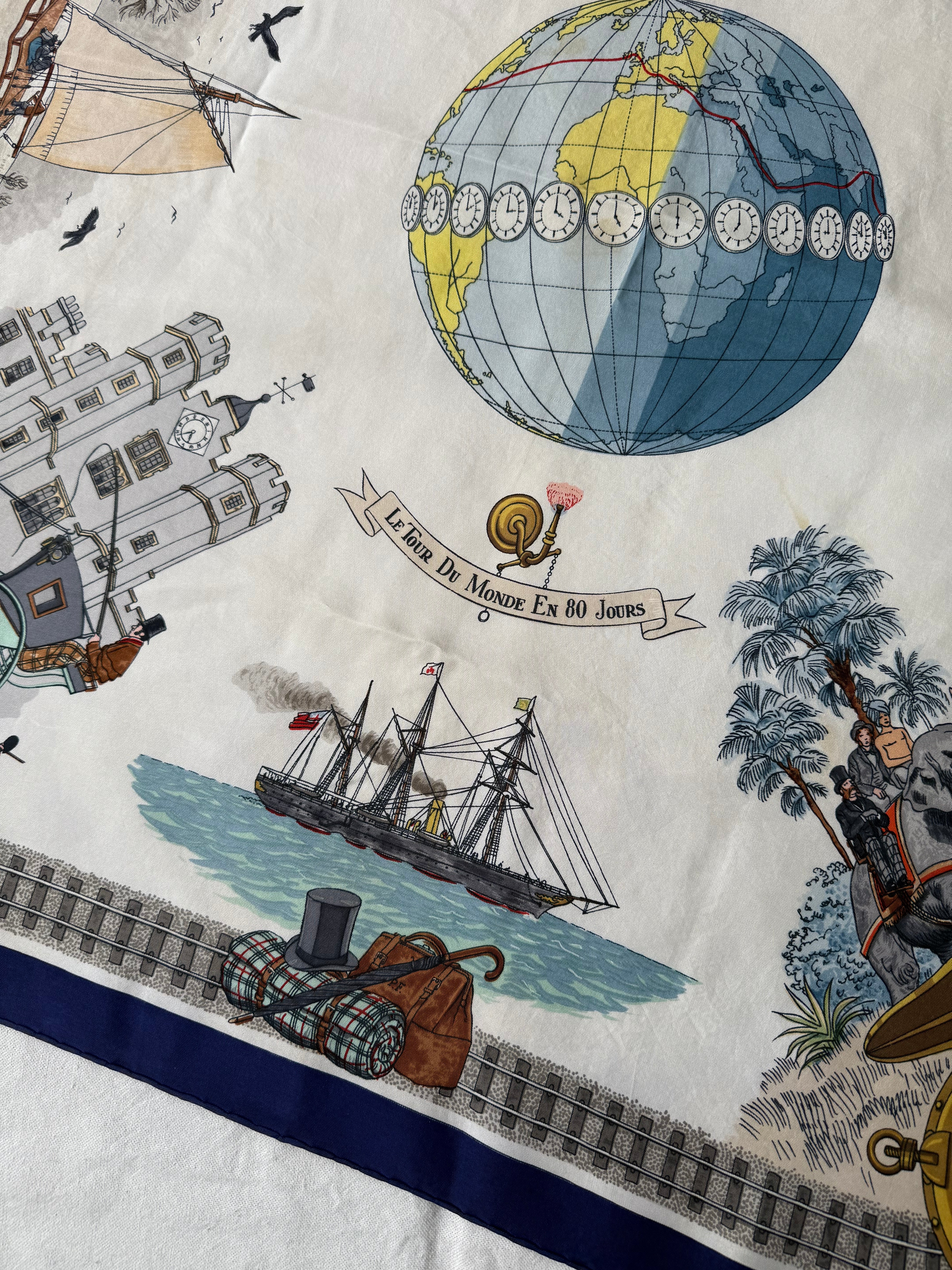 Foulard Hermès – Modèle Le Tour Du Monde En 80 Jours - Image 5