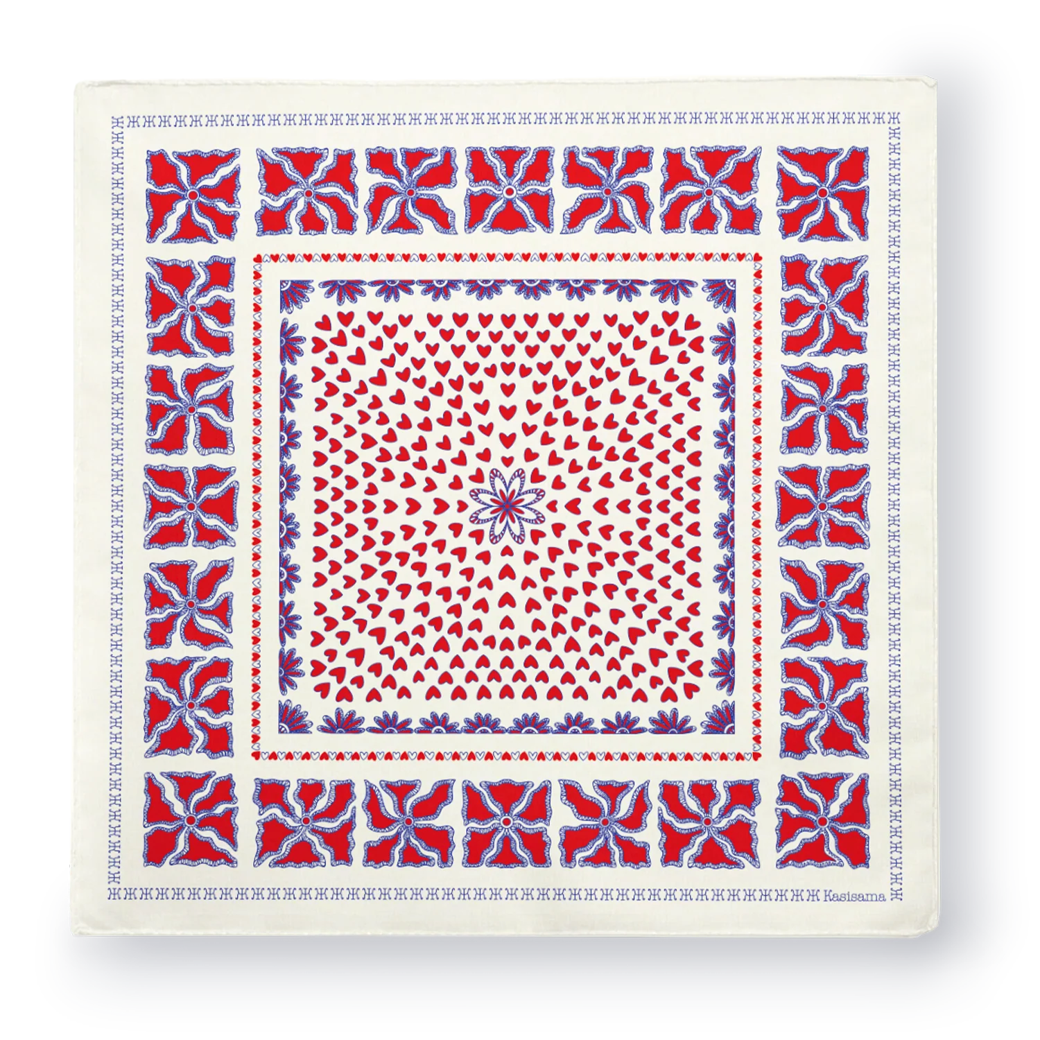 Foulard Hanoi - Blanc & Rouge - Image 2
