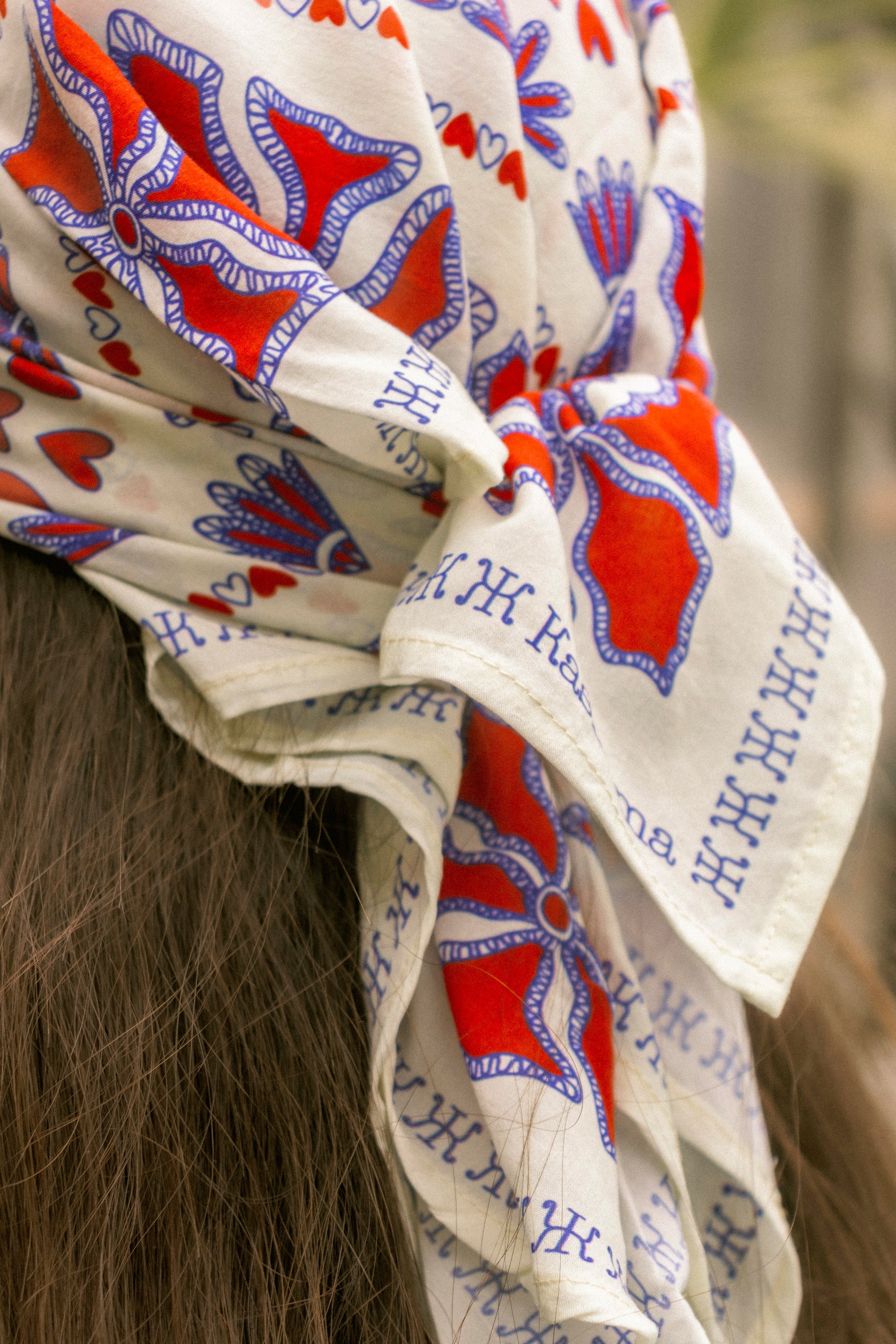 Foulard Hanoi - Blanc & Rouge - Image 4