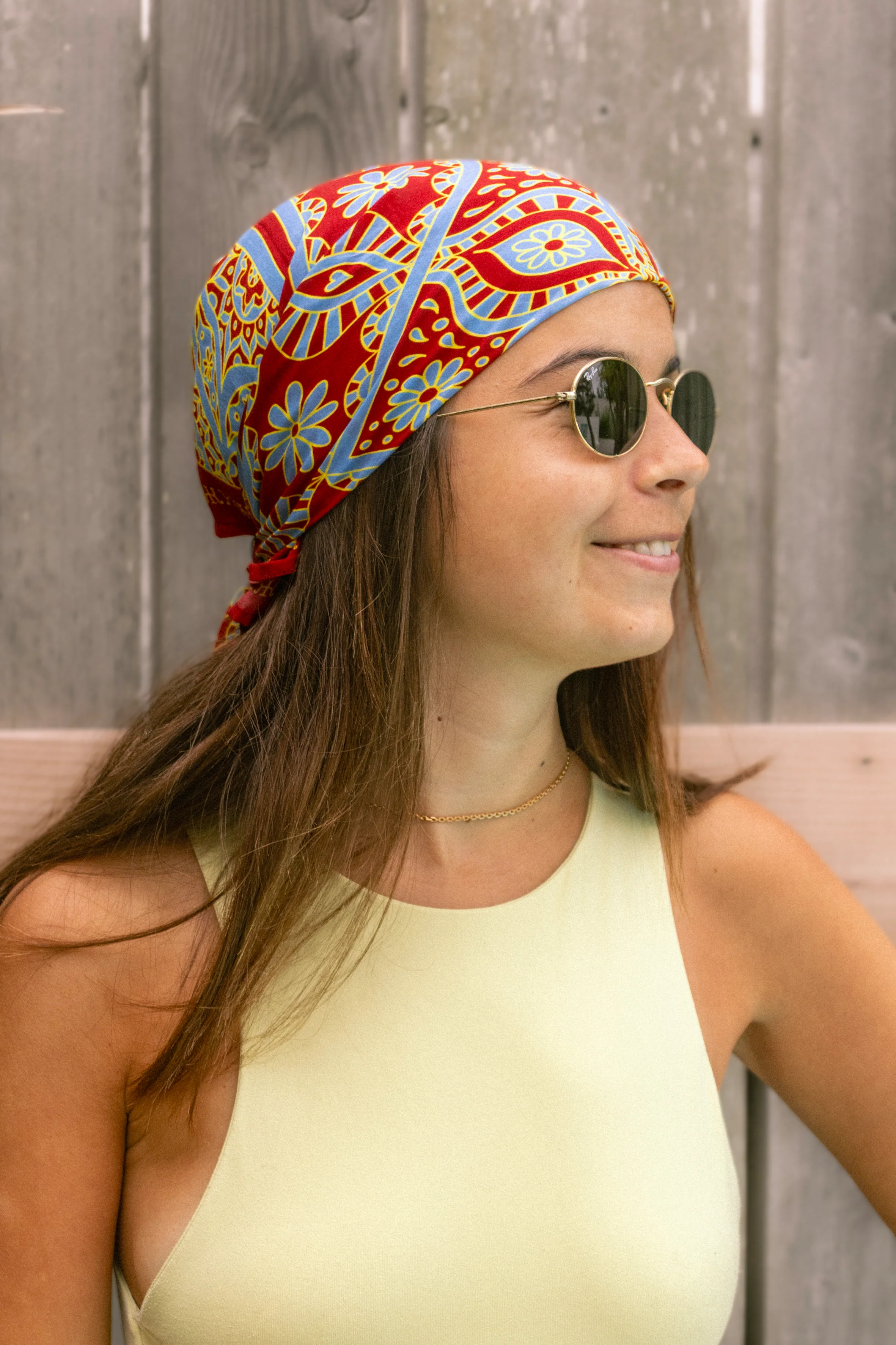 Foulard Hoian - Rouge & Bleu - Image 4
