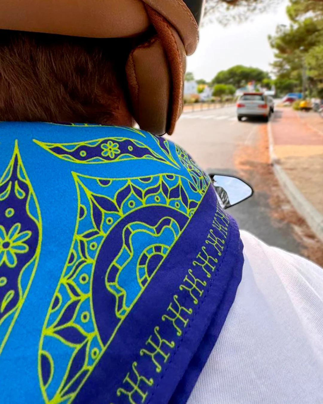 Foulard Hoian Soie - Violet & Bleu - 100% Soie - Image 3