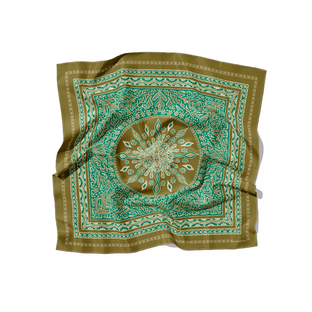 Foulard Kula Lumpur Soie - Kaki - 100% Soie - Image 2