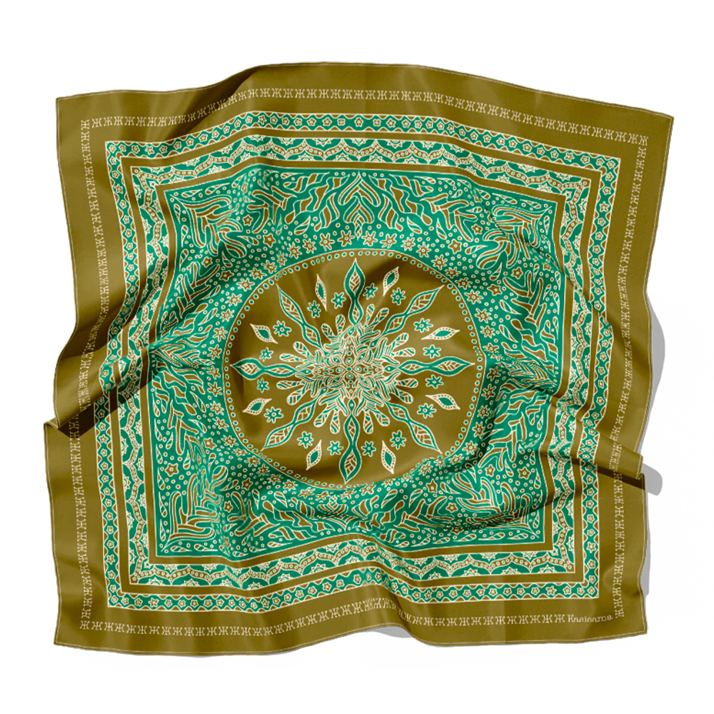 Foulard Kula Lumpur Soie - Kaki - 100% Soie - Image 3