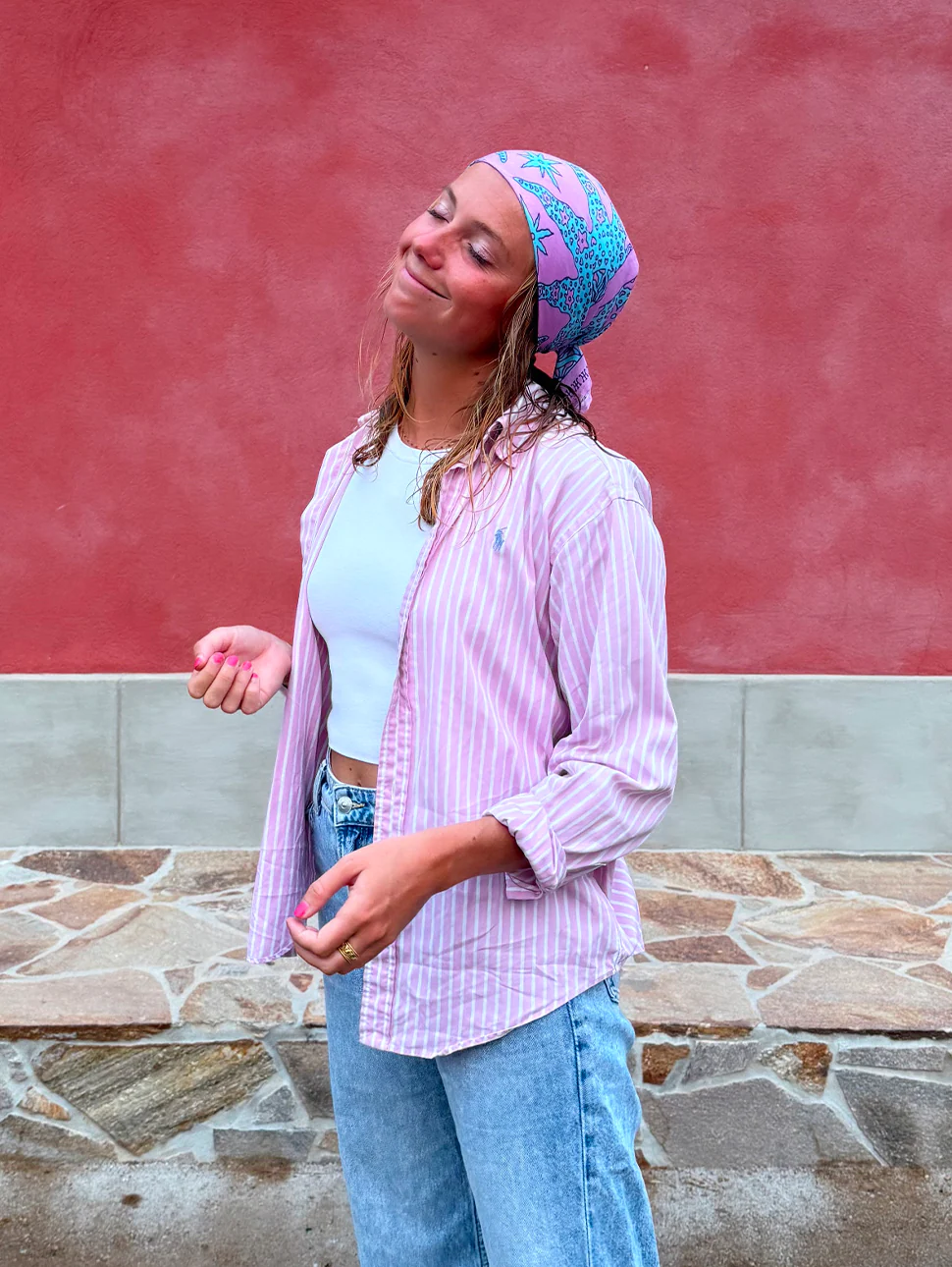 Foulard Samui - Rose & Bleu - Image 3