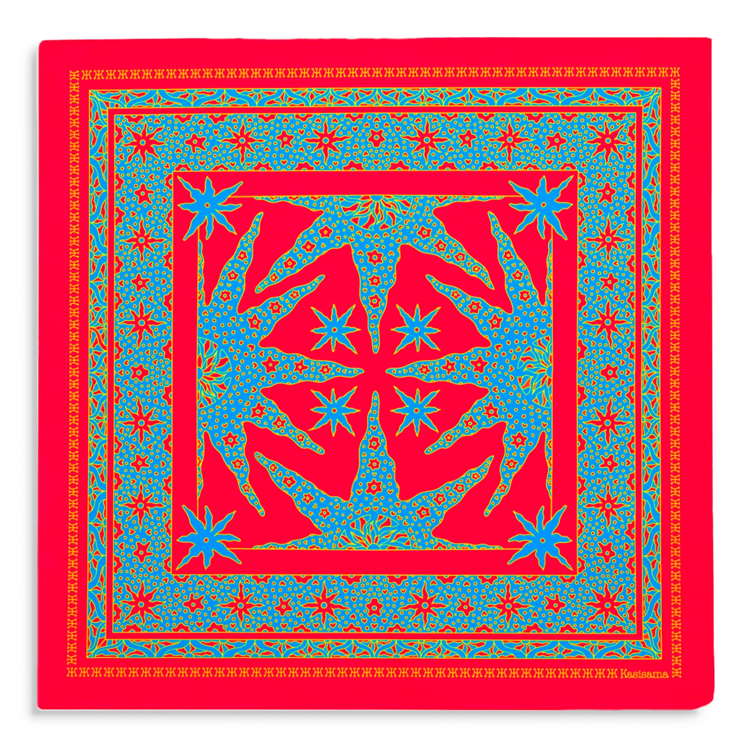 Foulard Samui - Rouge & Bleu - 100% Coton - Image 4