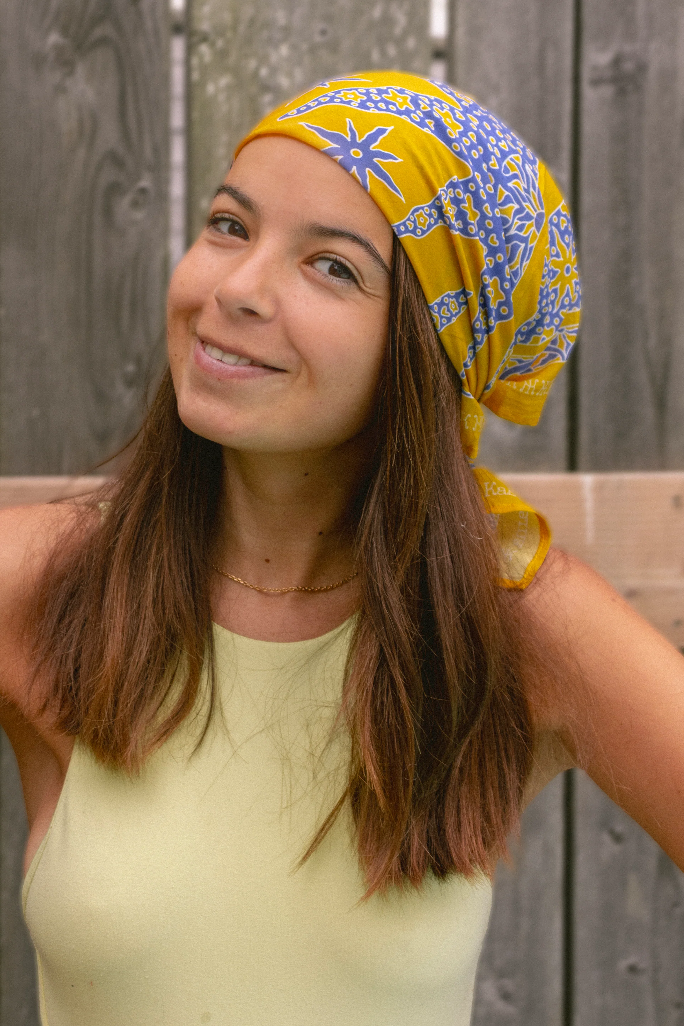 Foulard Samui Soie - Jaune & Bleu - 100% Soie - Image 4