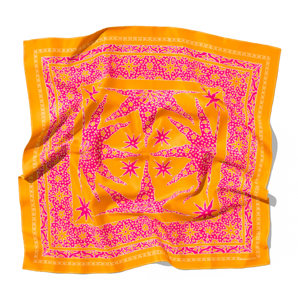 Foulard Samui Soie - Orange & Rose - 100% Soie - Image 2