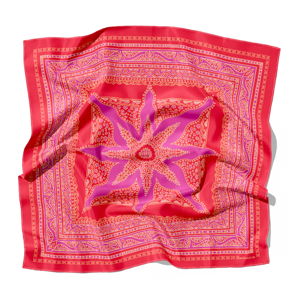 Foulard Siargao Soie - Rose & Rouge - 100% Soie - Image 2