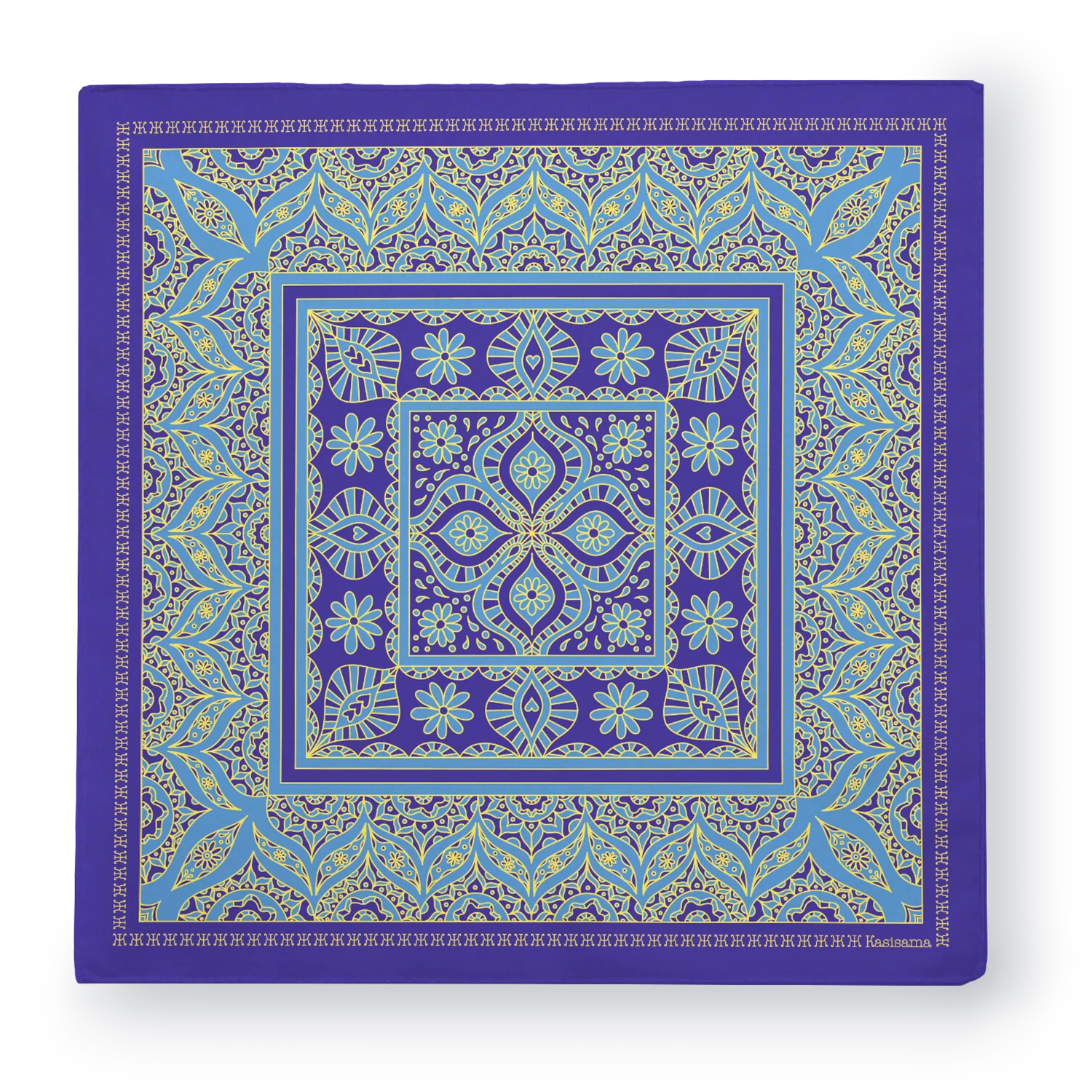 Foulard Hoian - Violet & Bleu - 100% Coton - Image 2