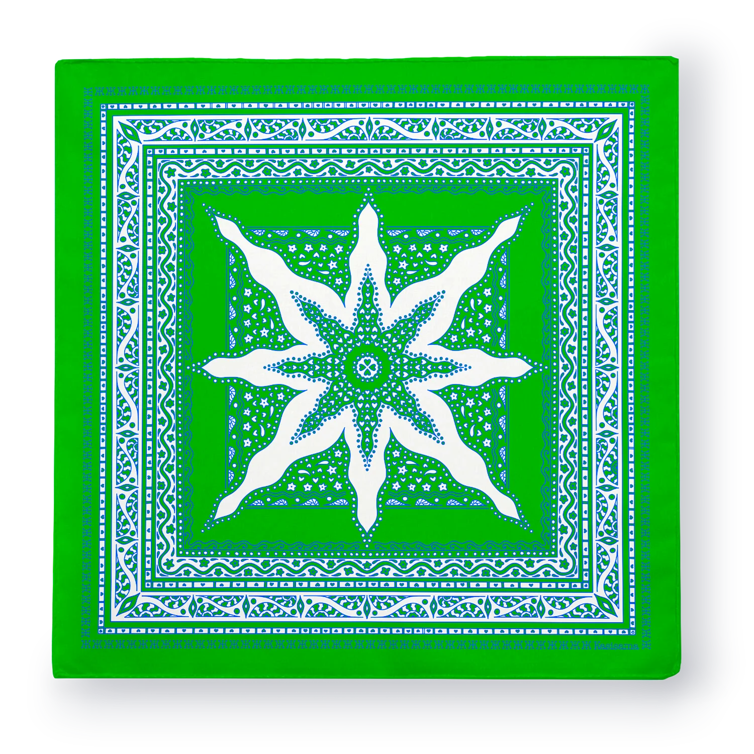 Foulard Siargao - Vert & Blanc - 100% Coton - Image 3