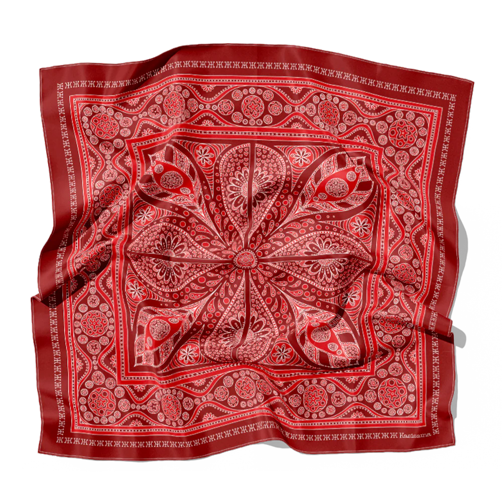 Foulard Vang Vieng Soie - Rouge - 100% Soie - Image 4