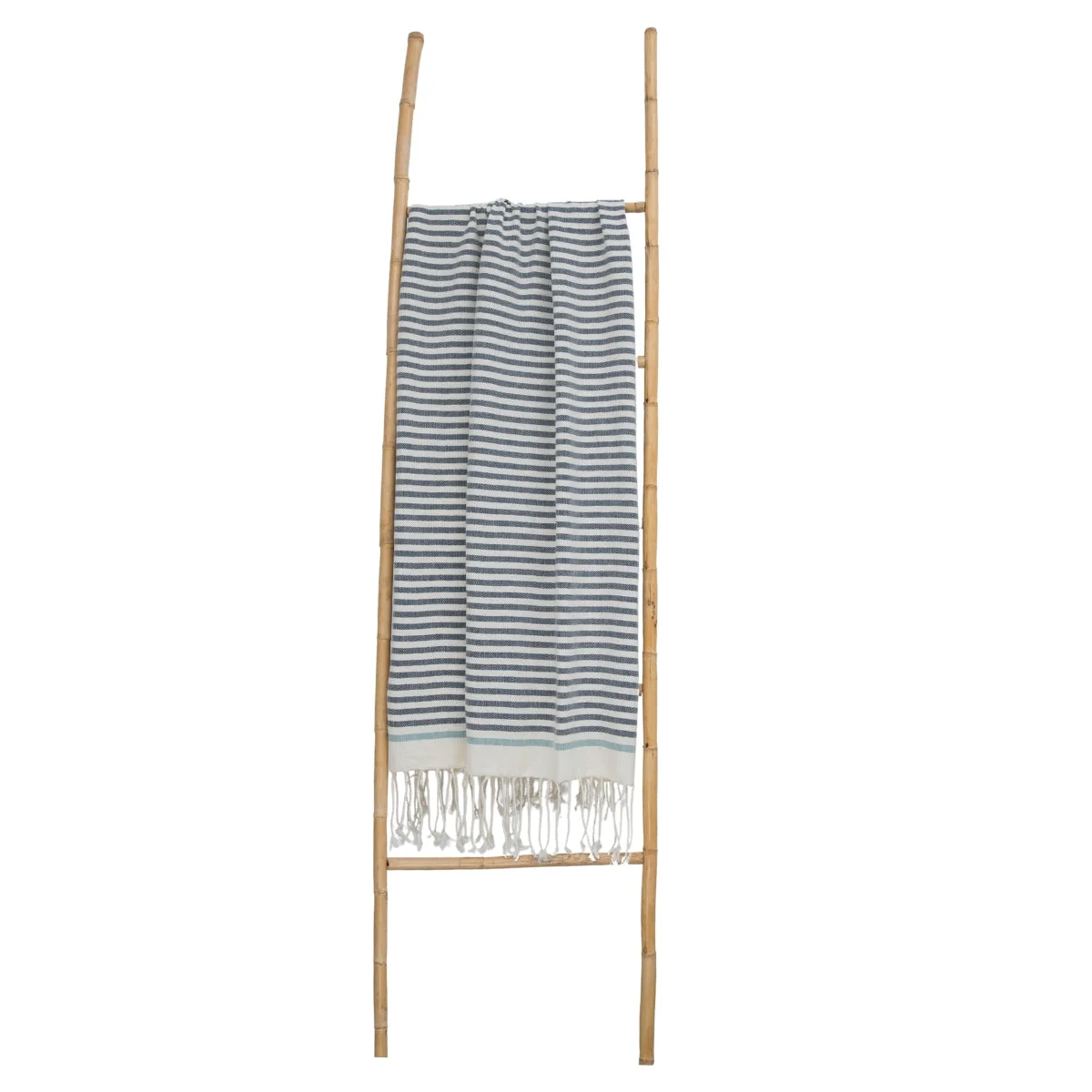 Fouta - Coton - Denim / Vert D'Eau - Biarritz - Image 4