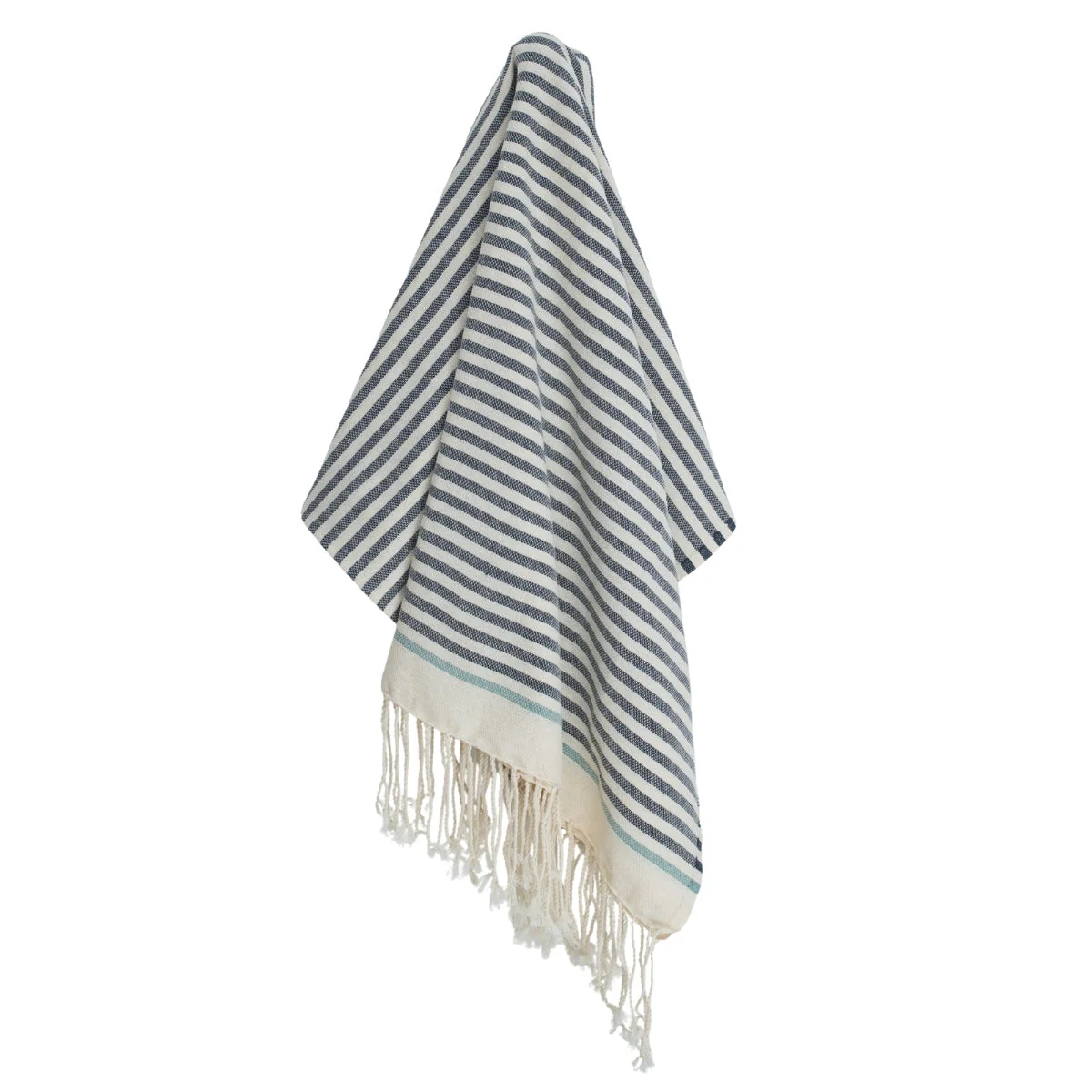 Fouta - Coton - Denim / Vert D'Eau - Biarritz - Image 5