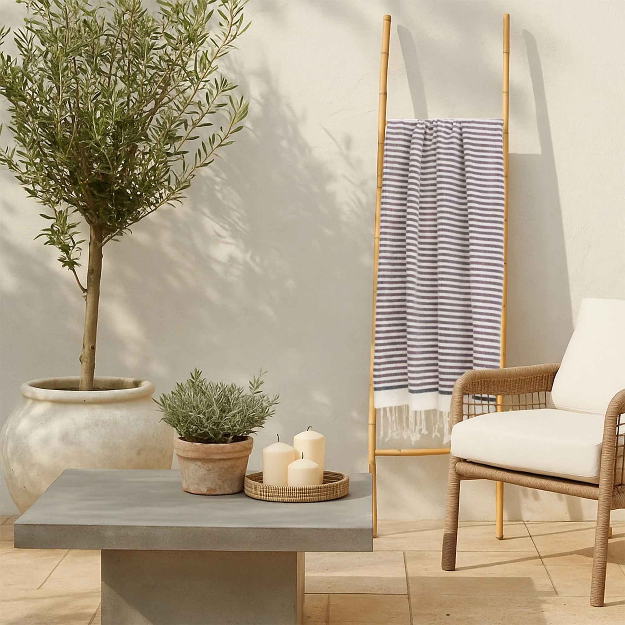 Fouta - Coton - Prune / Noir - Biarritz - Image 3