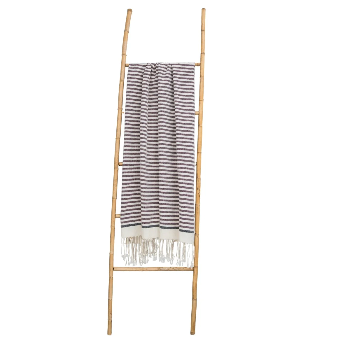 Fouta - Coton - Prune / Noir - Biarritz - Image 4