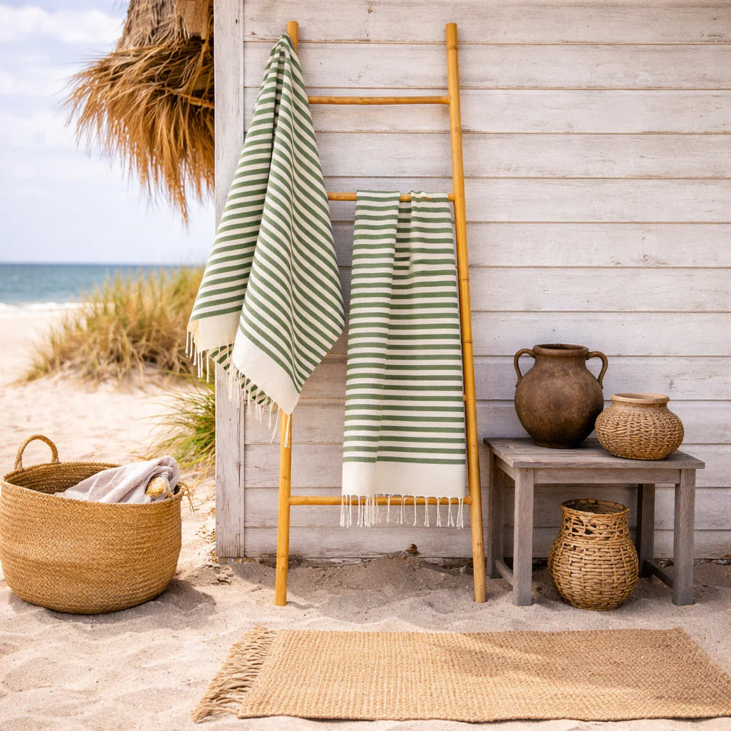 Fouta - Coton - Vert Kaki - Hossegor - Image 3