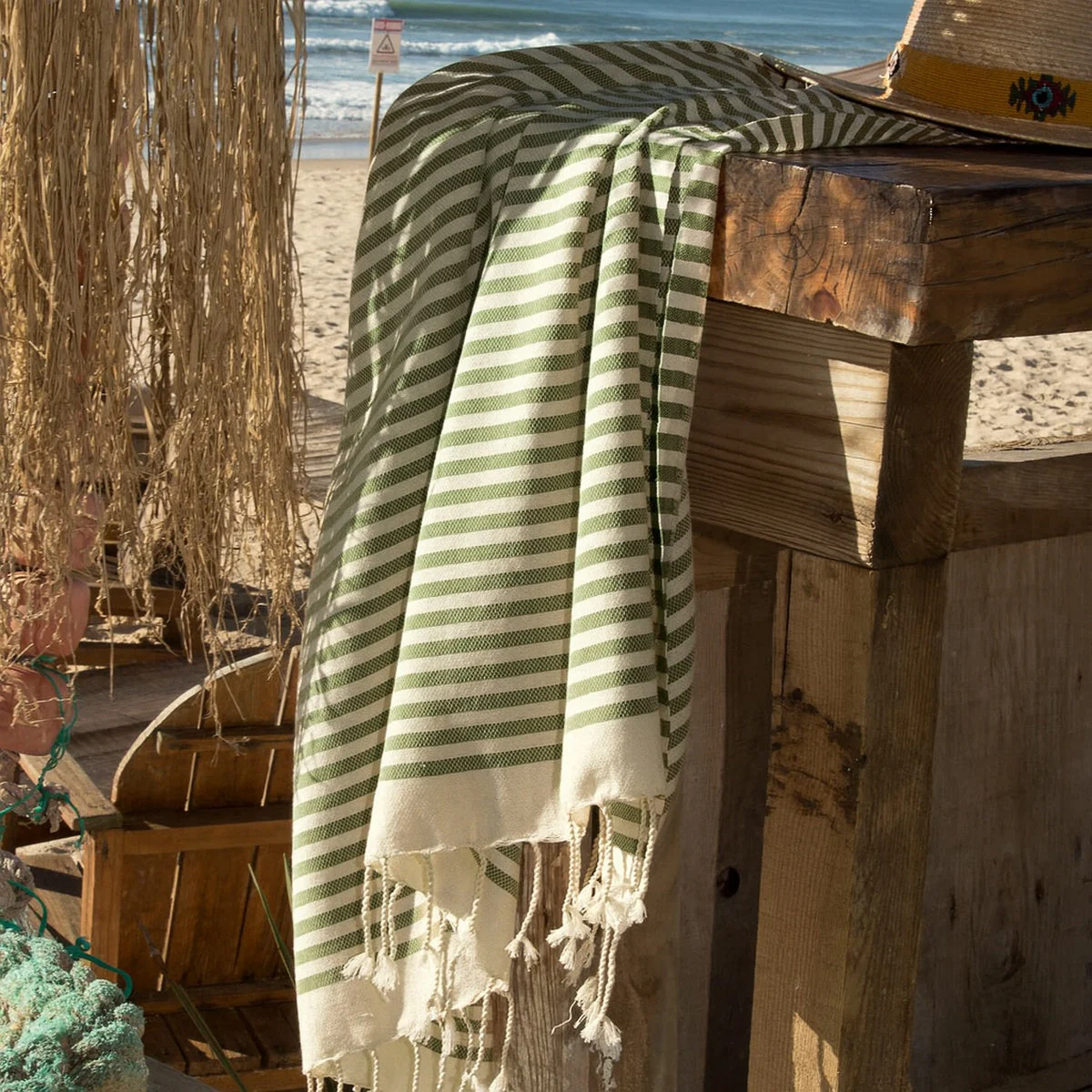 Fouta - Coton - Vert Kaki - Hossegor - Image 4